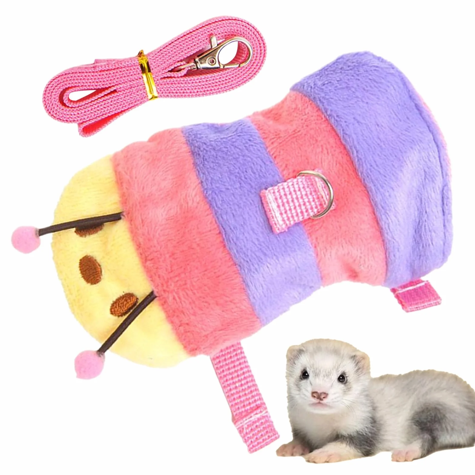Laisse réglable Harnais Gilet pour Petit Animal de Compagnie, Accessoires Dressage hérisson Chiot Lapin Chaton Raton Laveur Plein air