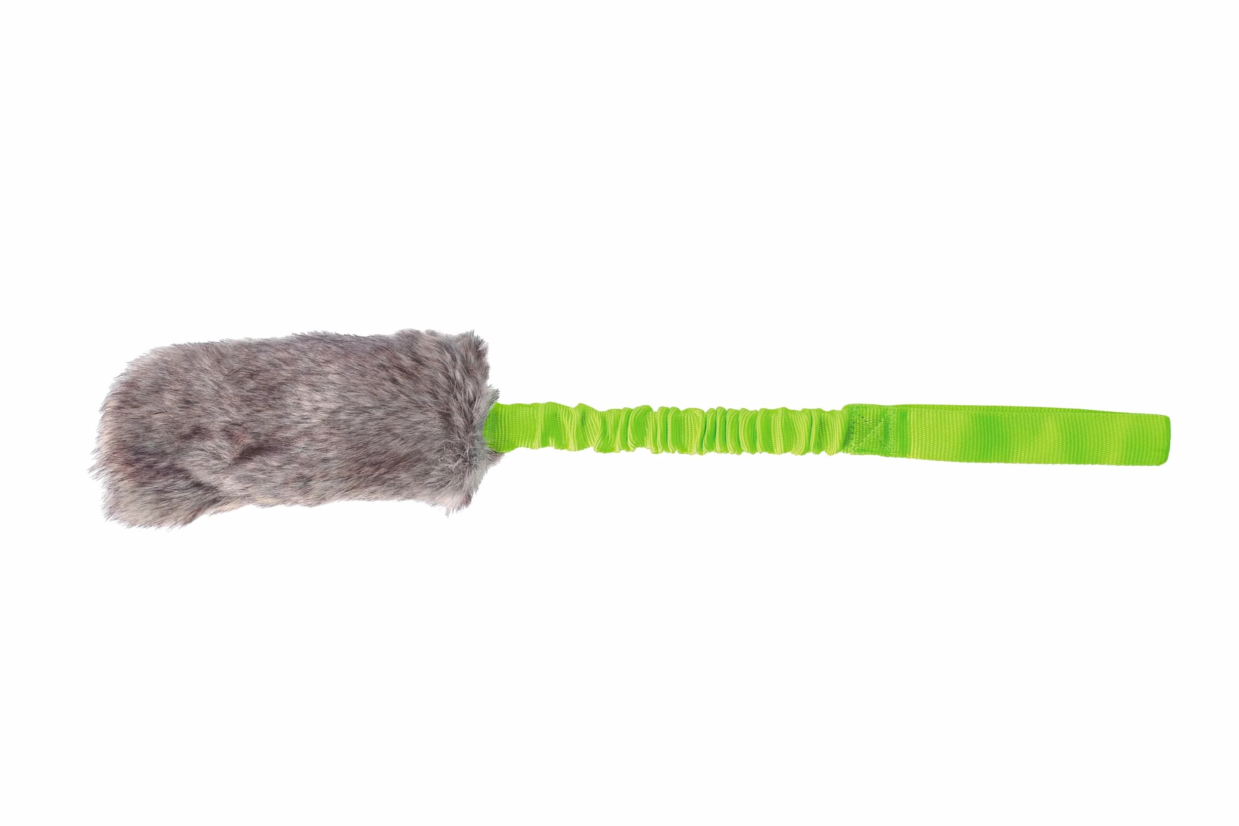 Dingo Jouet pour Chien en Fourrure Artificielle - Leurre Couineur 55 cm avec Poignée Élastique pour l’Agilité, l’Entraînement, la Chasse et Le Jeu – Vert (15584-2)