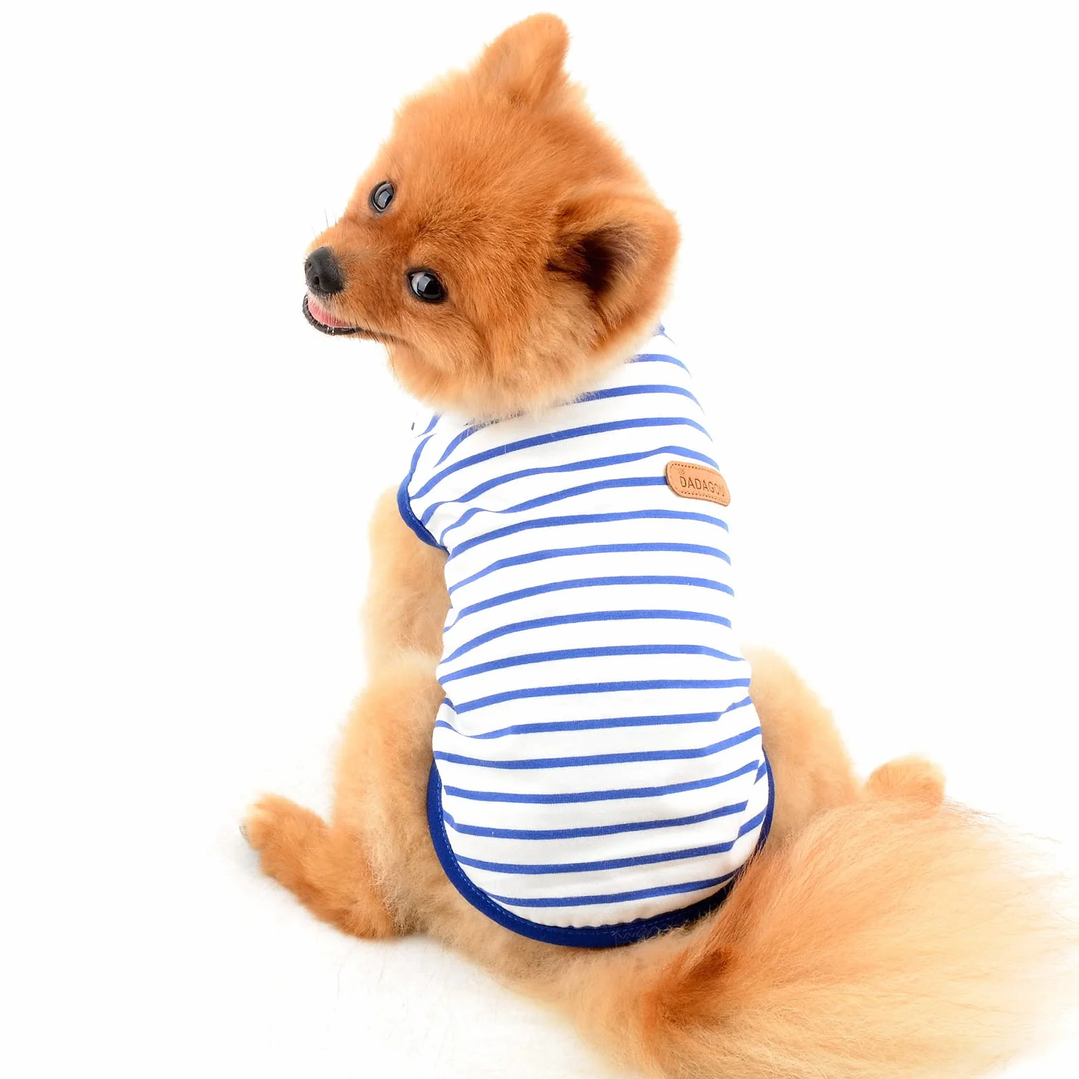 PAIDEFUL Chemise britannique rayée pour petit chien, gilet pour chat, T-shirt en coton doux pour chiot, vêtement d'été respirant