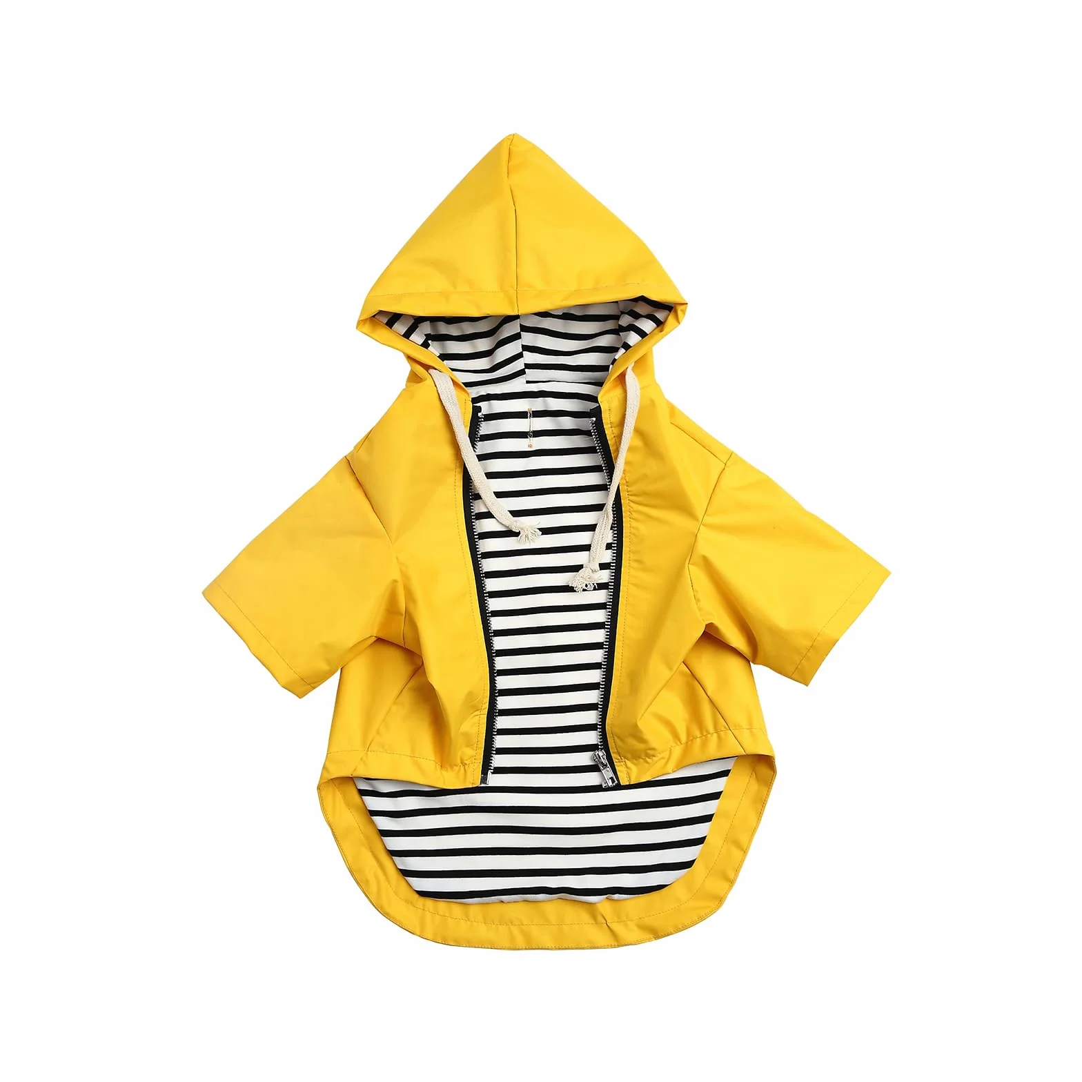 Morezi Imperméable Chien Fermeture à glissière étanche Pluie eau Cordon Serrage réglable Poche XS XXL Jaune