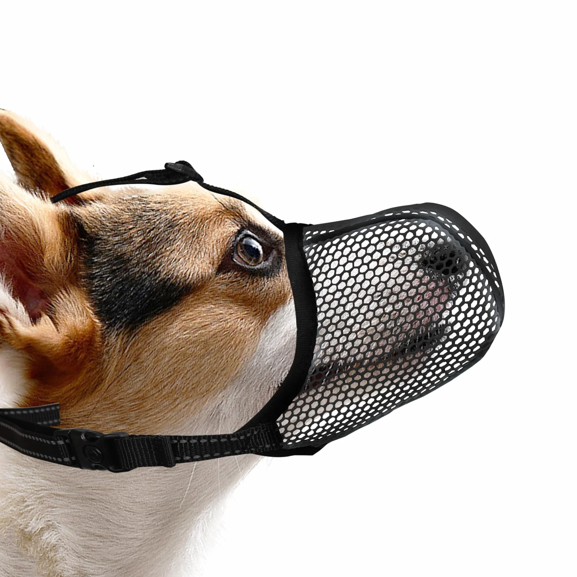 Muselière noire pour chien, respirante, douce, pour petits chiens, empêche les aboiements, les morsures, la mastication, réfléchissante, réglable, pour caniche, jouet, noir, taille S
