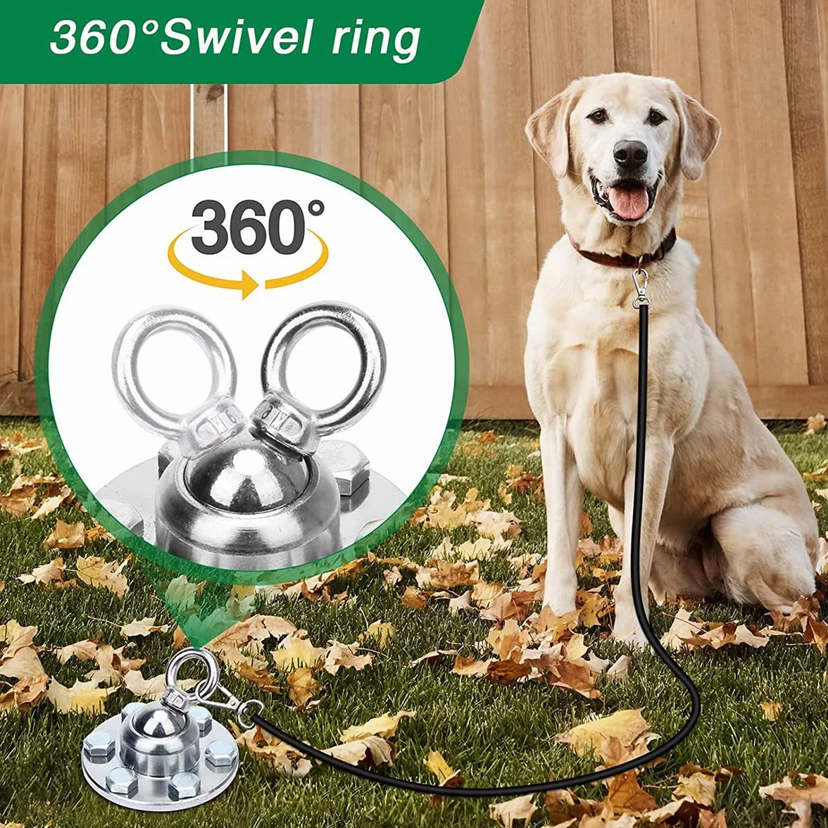 WANGCL Piquet pivotant à 360° pour chien - Force de traction de 680 kg - En acier inoxydable - Résistant à la rouille - Pour extérieur, camping, pelouse