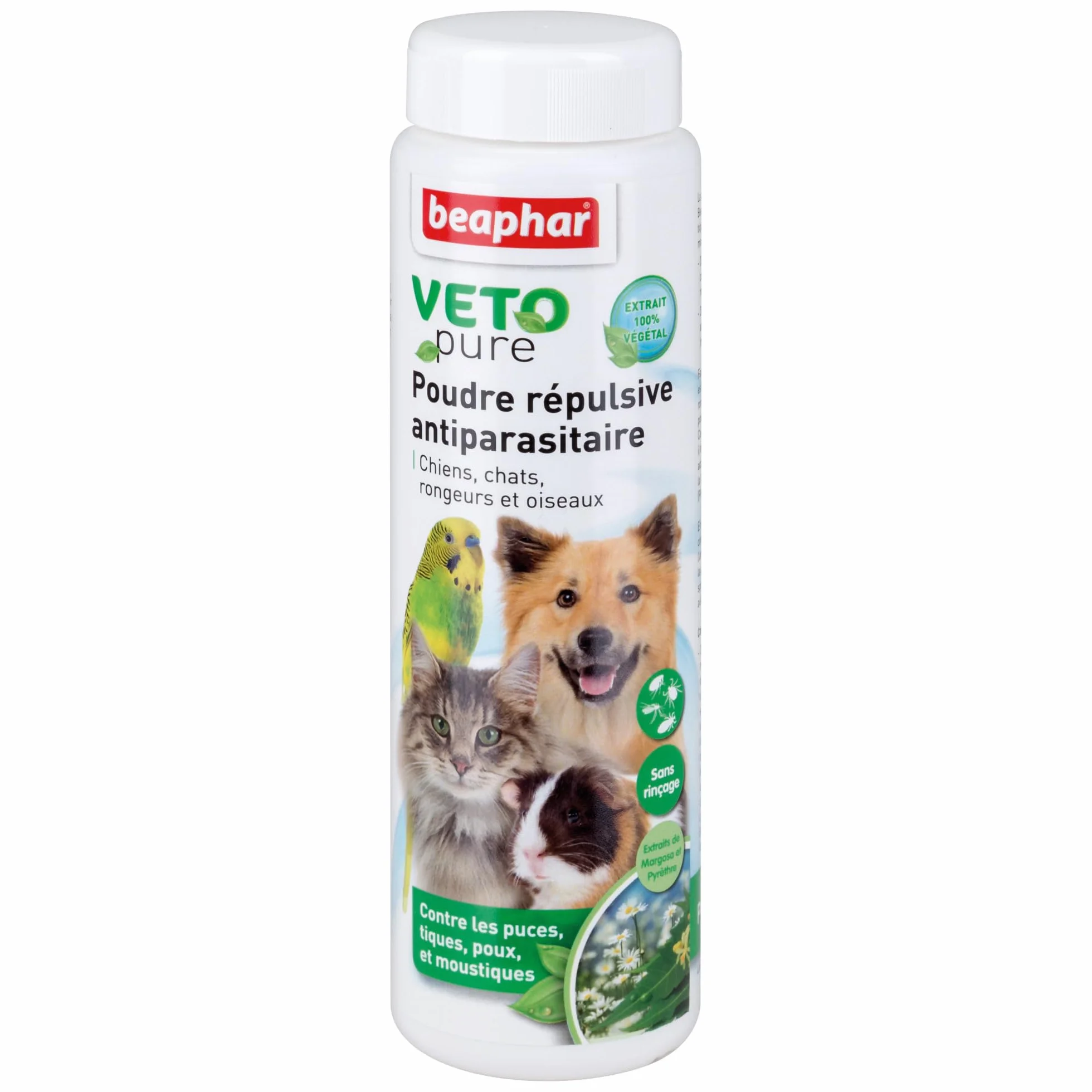 BEAPHAR VETOPURE Poudre répulsive antiparasitaire chien chat 60g