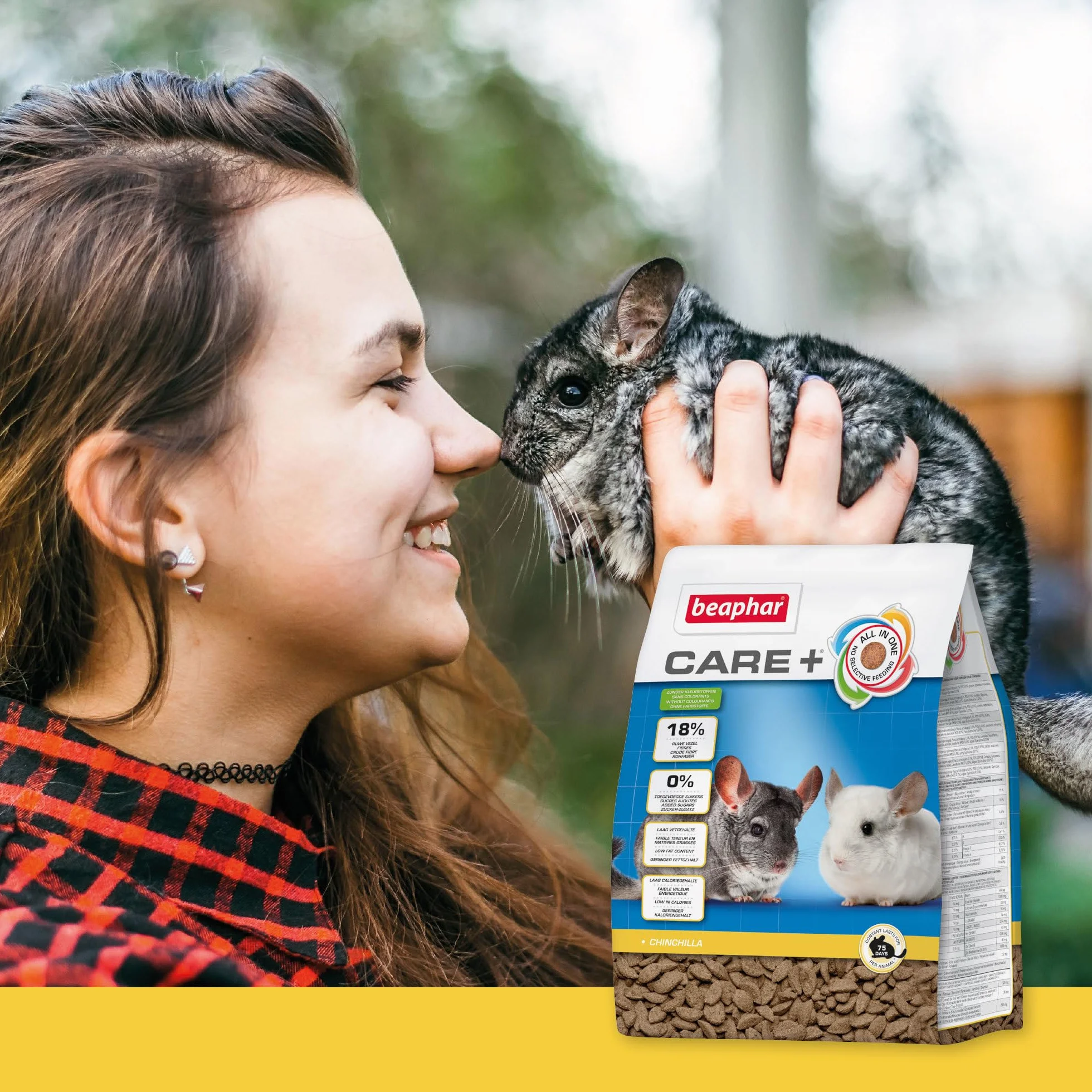 BEAPHAR CARE+ Alimentation Super Premium extrudée pour chinchilla 1.5kg 20% fibres