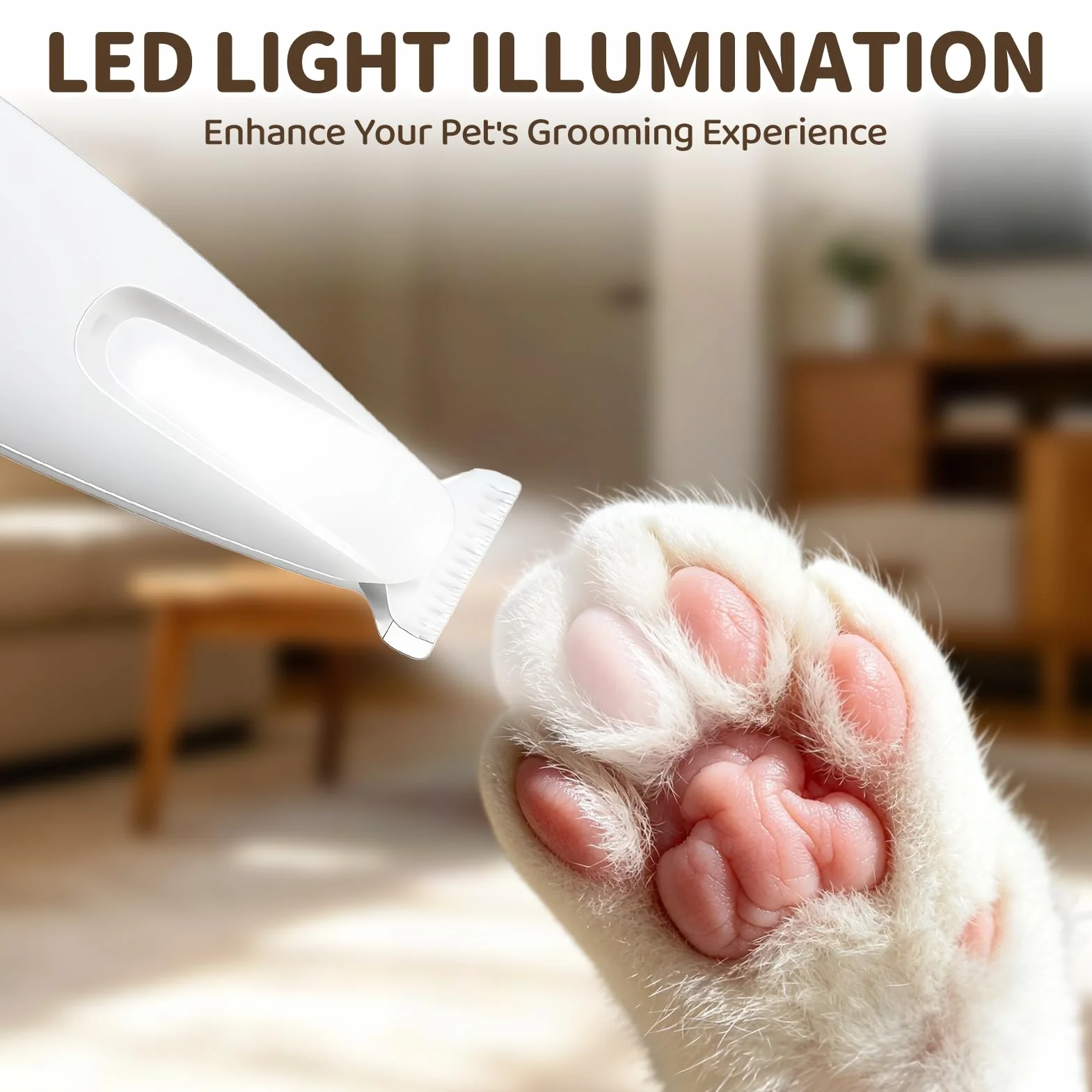 Tondeuse Chat et Chien Silencieuse Rechargeable USB, Lames Sûres Pour Poils Longs