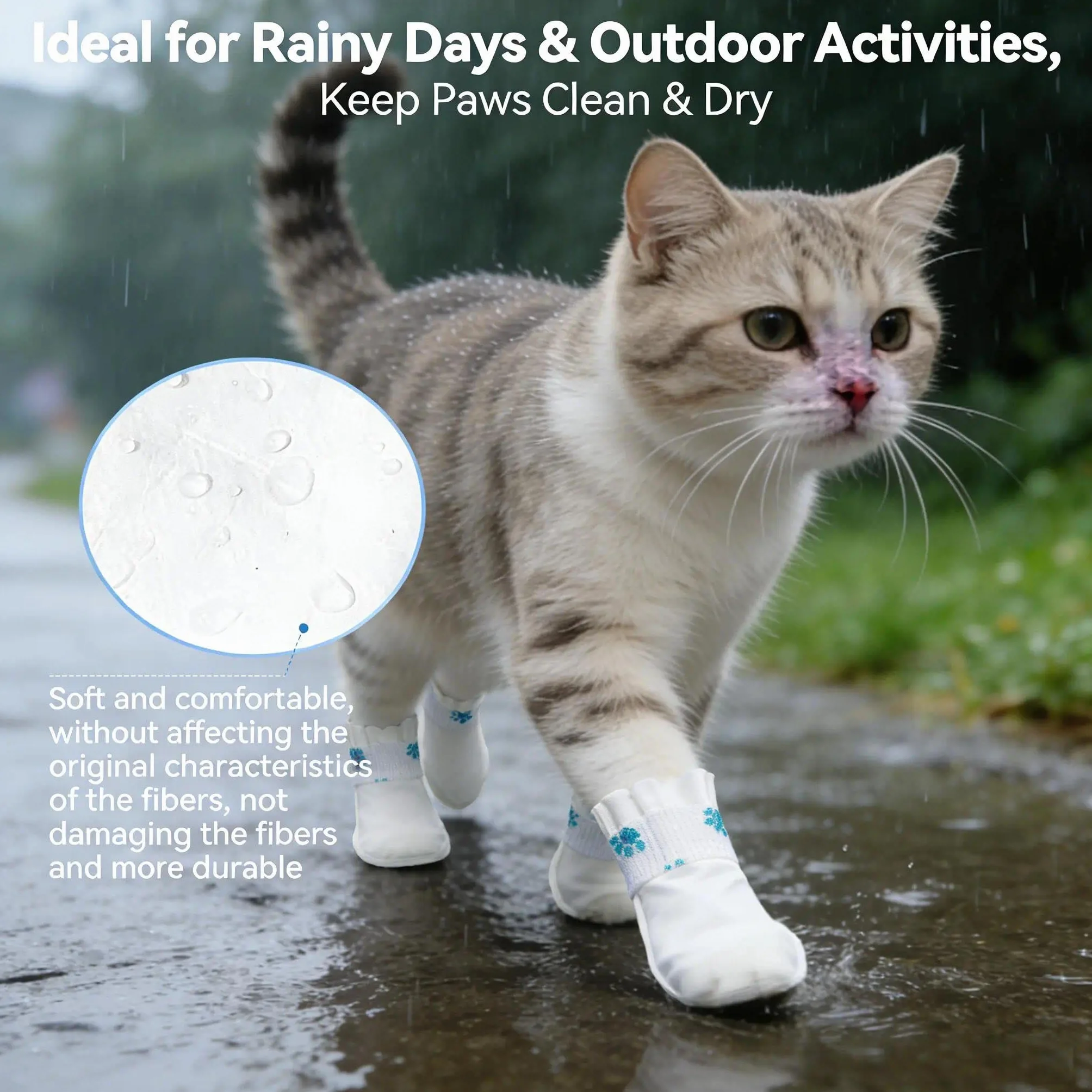 Bottillons Jetables pour Animaux – Chaussons Imperméables pour Chiens et Chats, Protège-Pattes pour Promenade, Prévention Léchage Plaies