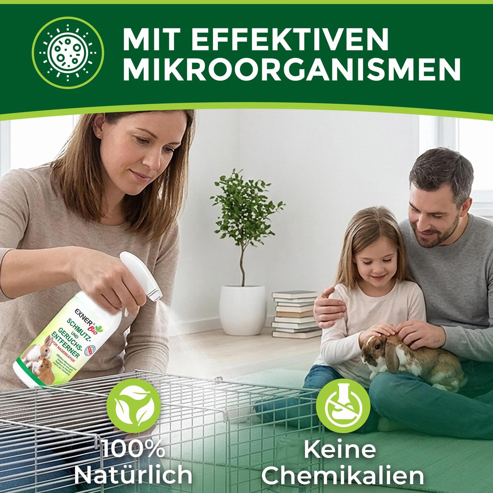 Anti-odeur et saleté pour cages rongeurs 500 ml vaporisateur micro-organismes naturel