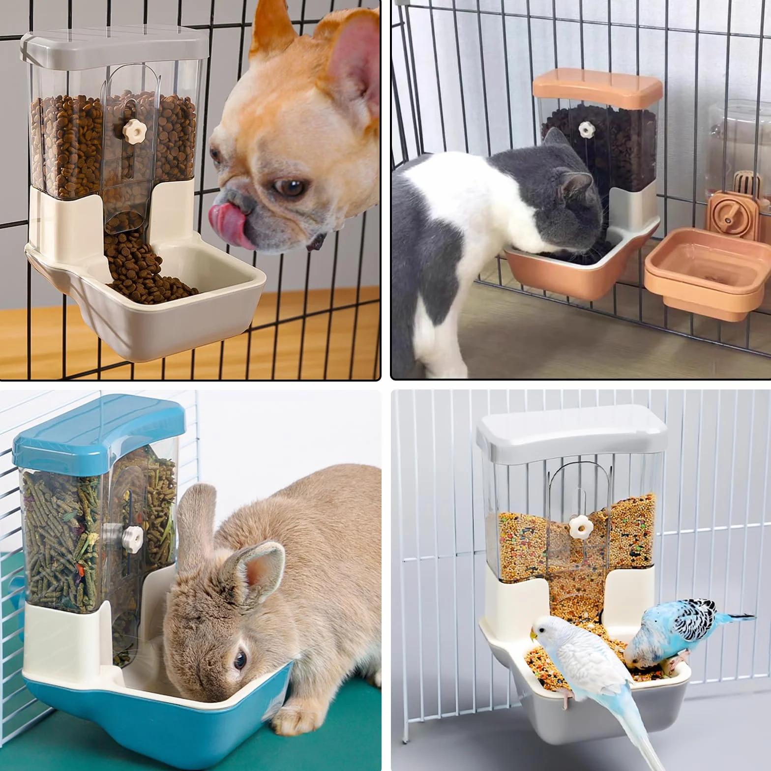 Distributeur Automatique de Nourriture pour Animaux 800ml sans Alimentation Réglable Gris