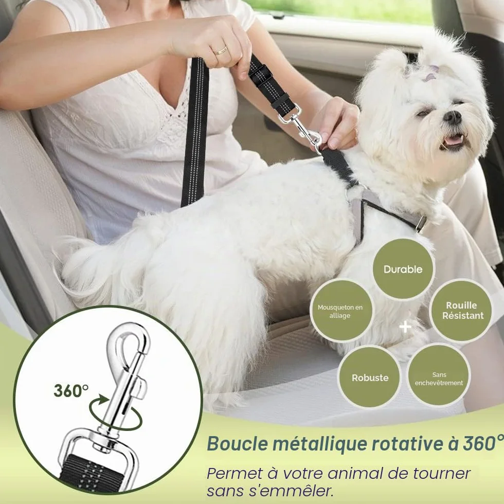 SlowTon Harnais de Sécurité pour Chien Voiture, Gilet Réglable Respirant avec Laisse, Multifonction pour Voyage Promenade