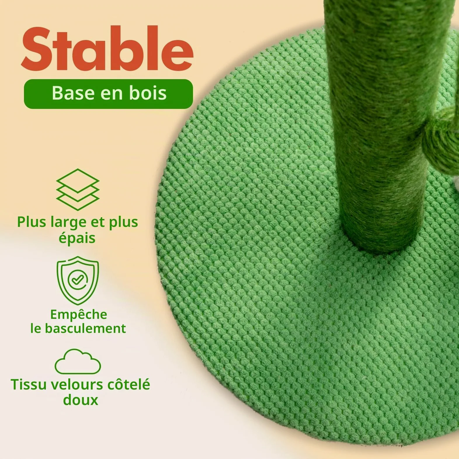 Mora Pets Griffoir Cactus Arbre à Chat Poteau Arbre Chat Tour Griffoir pour Petit Chats en Sisal 82.9 x 39 cm (H x Ø)