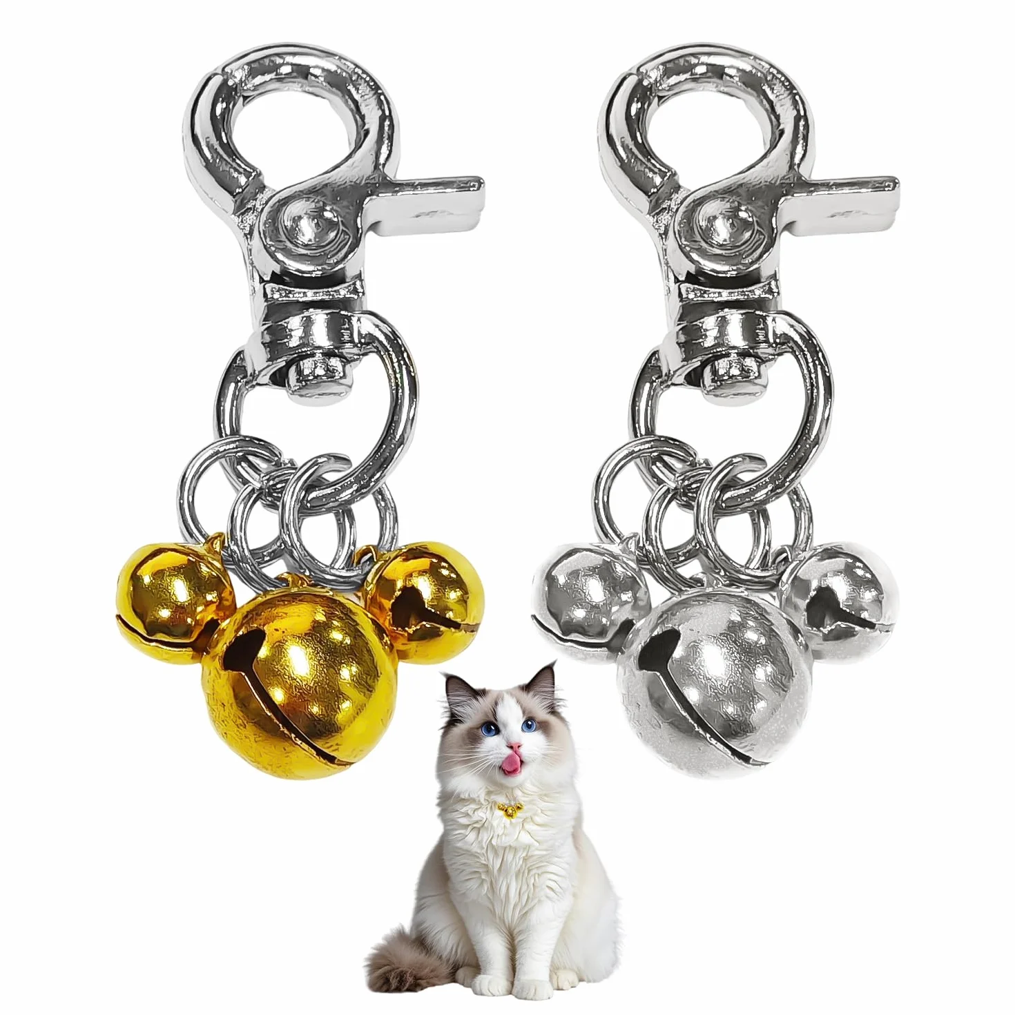 Cloches De Collier pour Animaux De Compagnie 2 Pièces, en Métal