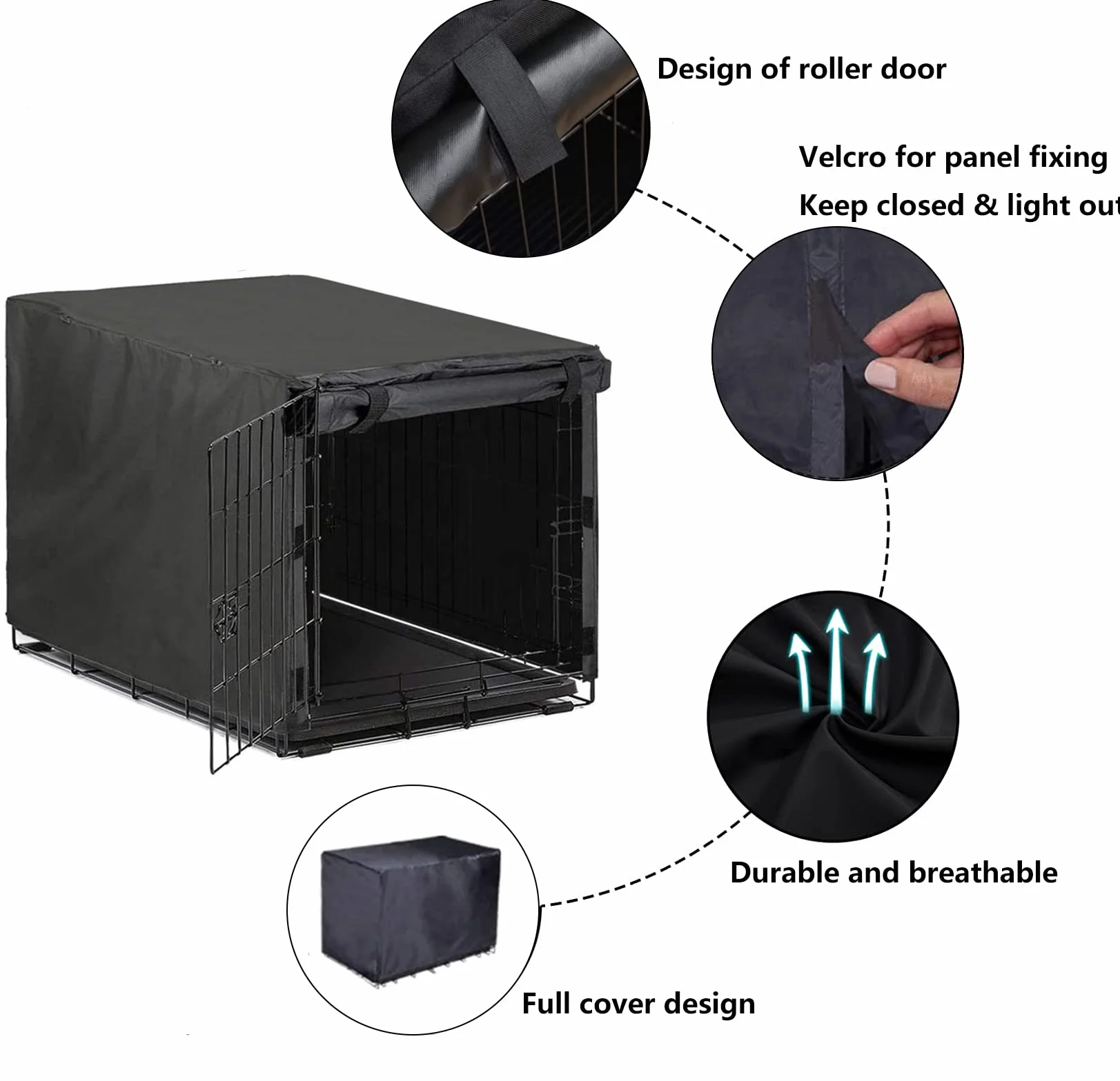 Housse de cage pour chien 55,9 cm Imperméable Respirante Protection solaire Été/hiver