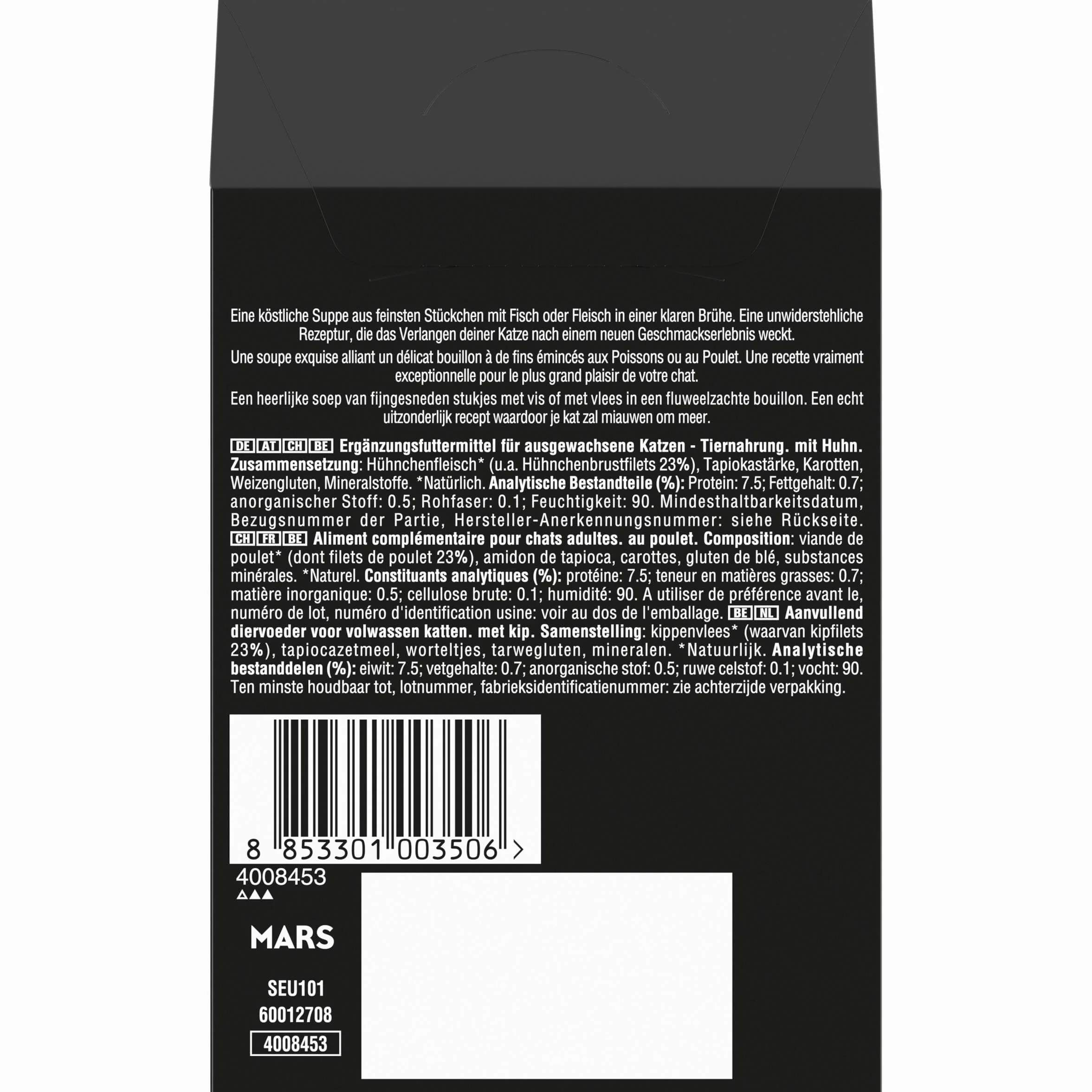 SHEBA Soupe Sachet de Nourriture Humide pour Chat Adulte au Poulet, Pack de 40 (10 x 4 x 40 g)