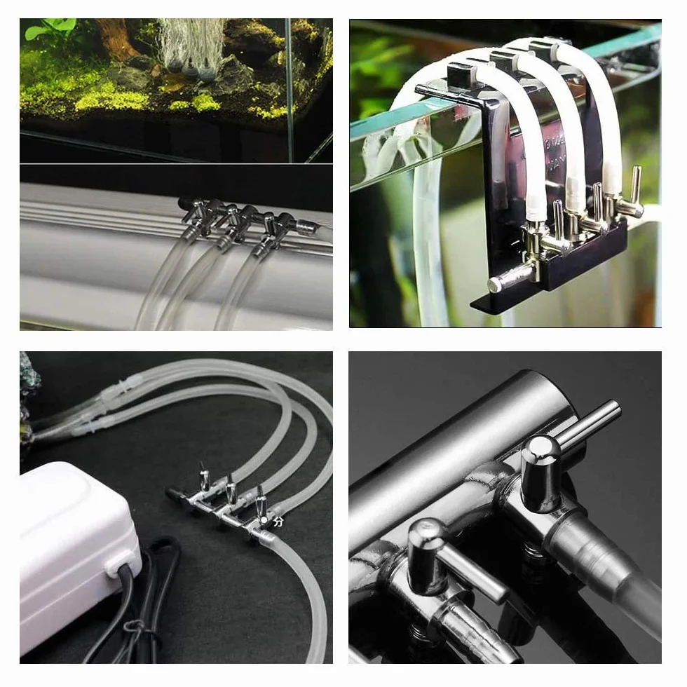 Accessoires de Pompe à Air pour Aquarium, Tuyau 5 m, 10 Clips, 3 Pierres, Séparateur 3 Voies, 6 Connecteurs