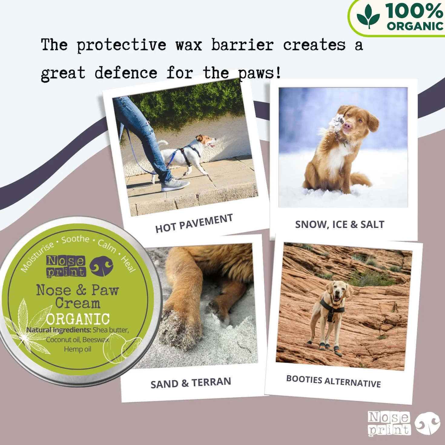 Baume bio 30 ml 100% naturel pour nez et pattes de chien hydratant coussinets secs