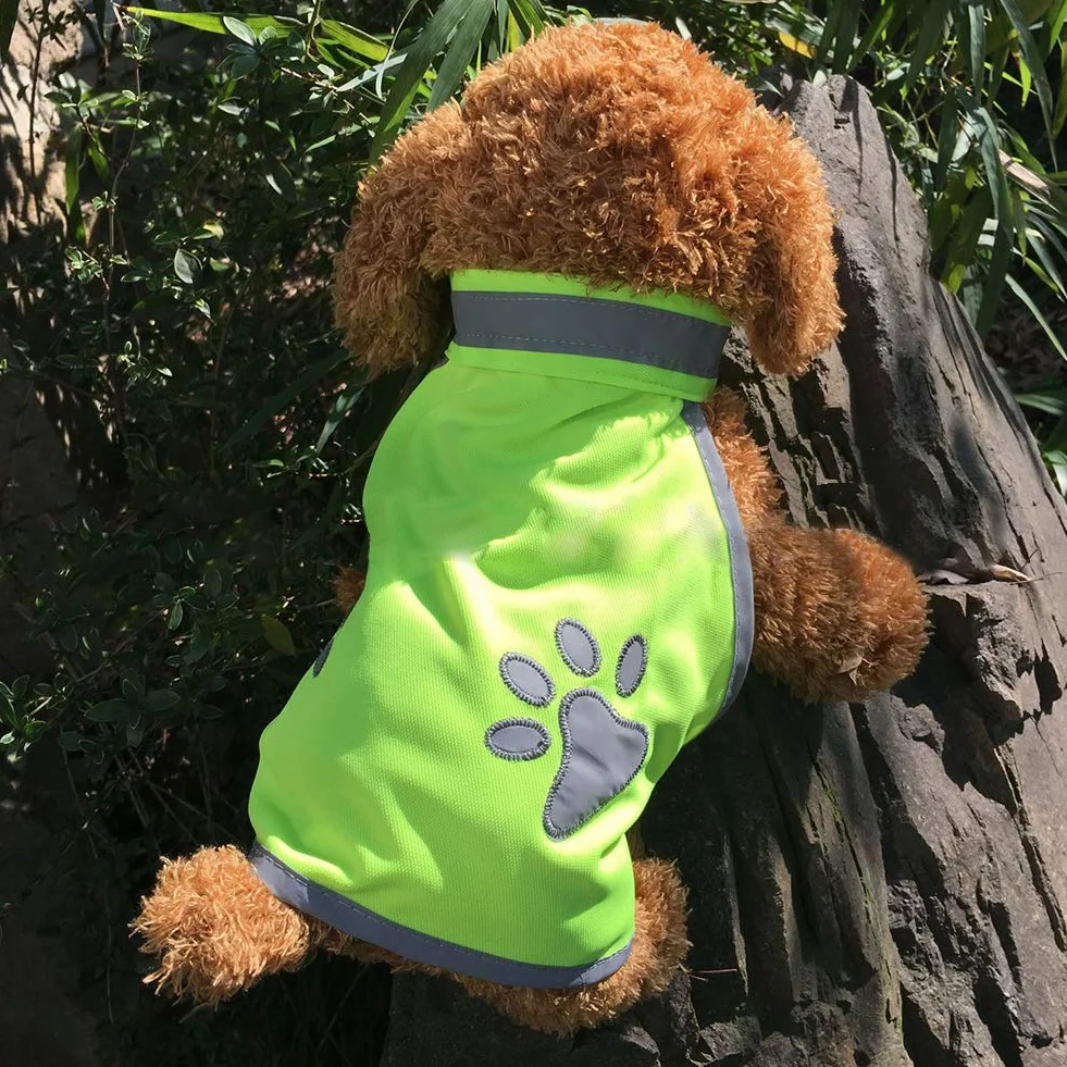 Gilet de sécurité réfléchissant jaune pour chien 5 tailles Haute visibilité taille L