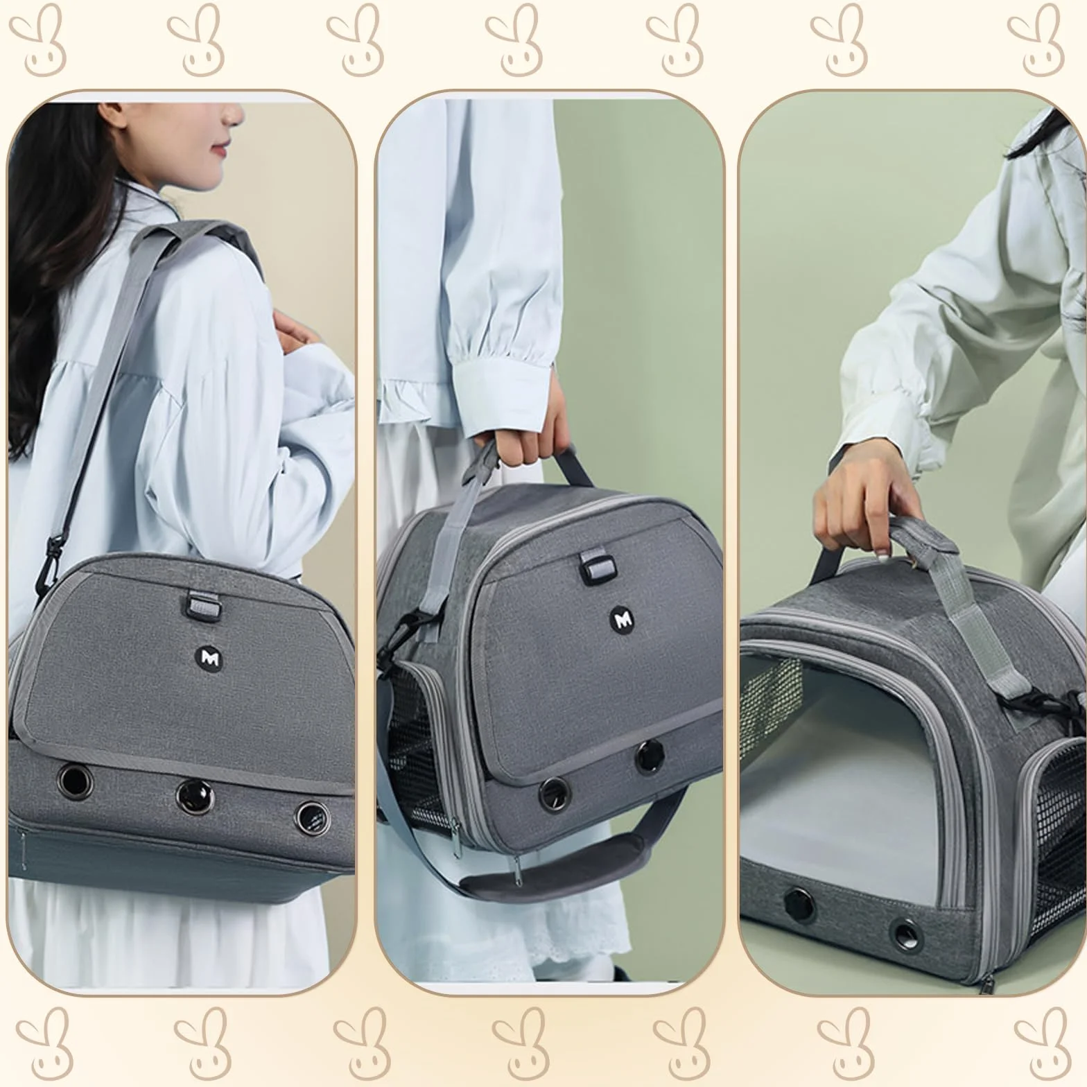 Sac de Transport pour Petits Animaux 35x25x23cm Cage Portable Oiseau Rongeurs