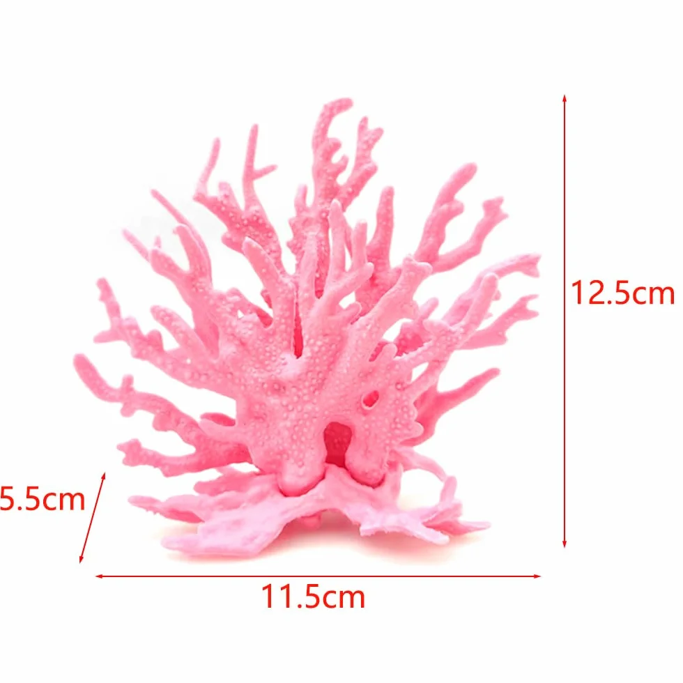 Corail Artificiel Aquarium Décoration 2 Pièces Plastique Simulation Plante Poisson Réservoir Bleu Rose