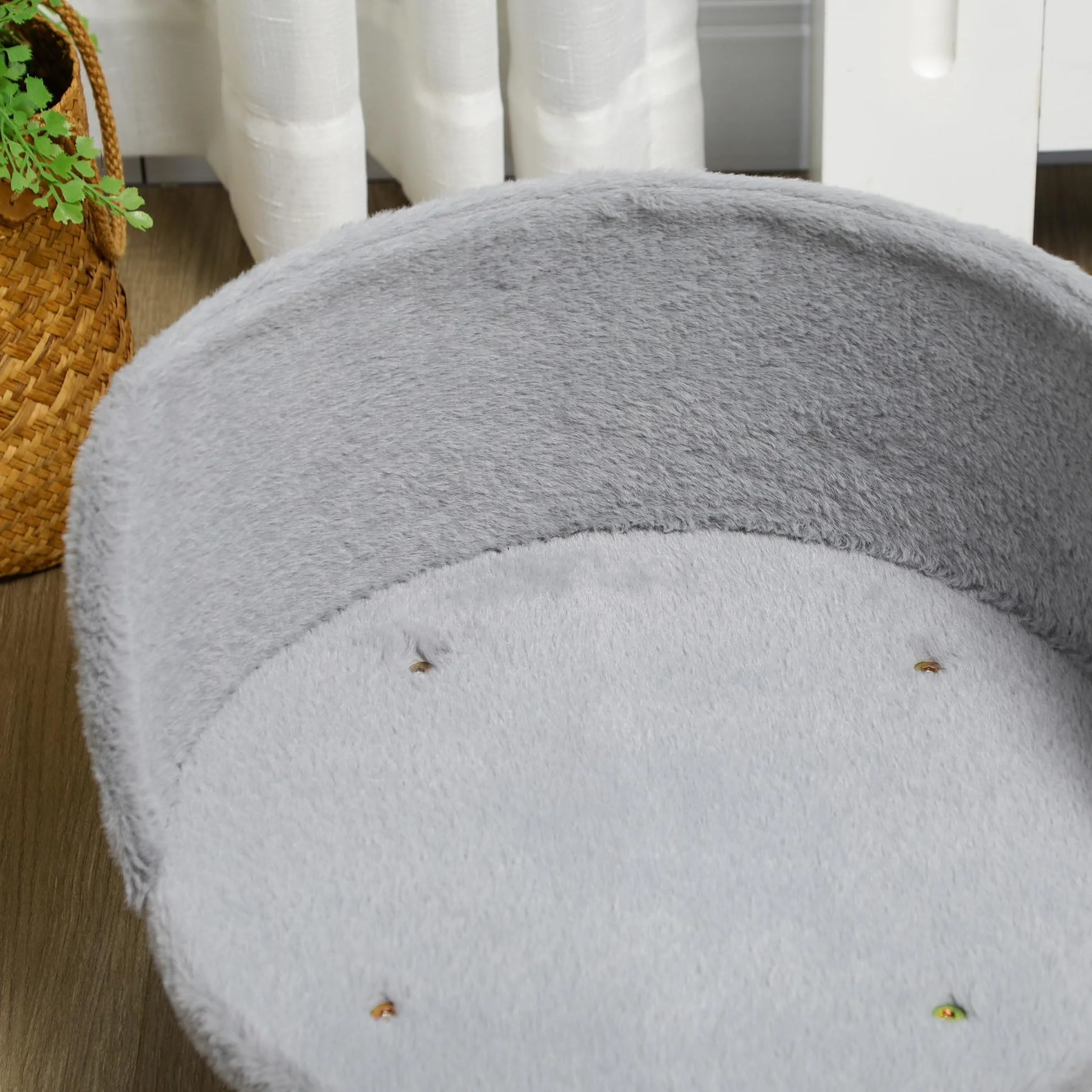 PawHut Canapé lit Panier pour Chien Design scandinave Coussin Moelleux Amovible Pieds en Bois 40,5 x 33H cm Gris