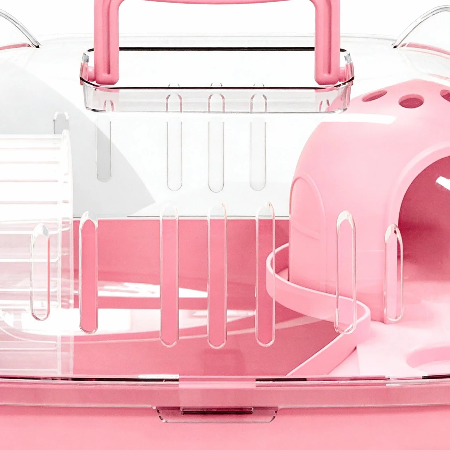 Transporteur pour Hamster 27.5x22x20cm Cage de Transport pour Petits Animaux avec Toit Transparent