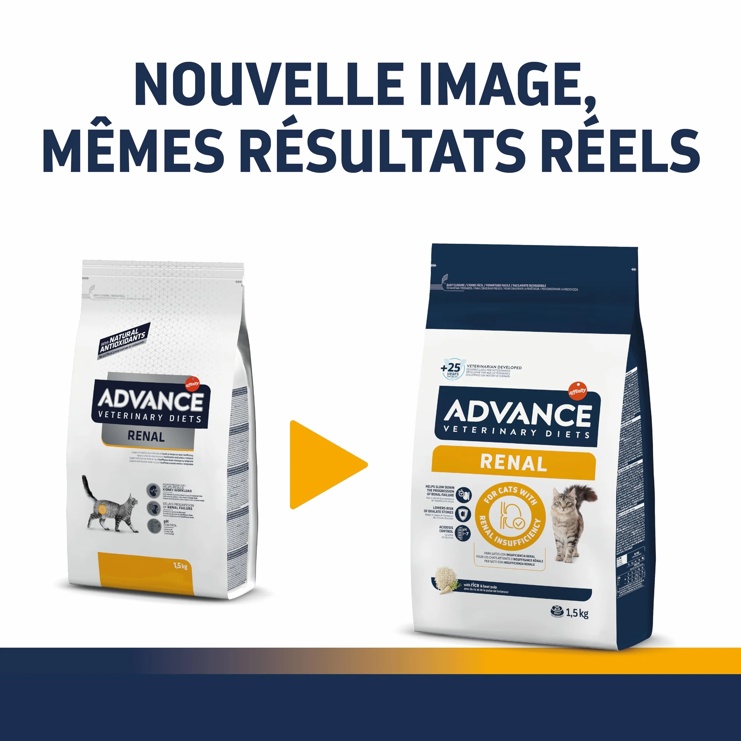 Advance Veterinary Diets Renal - Croquettes pour Chat avec Problèmes Rénaux - 1,5kg