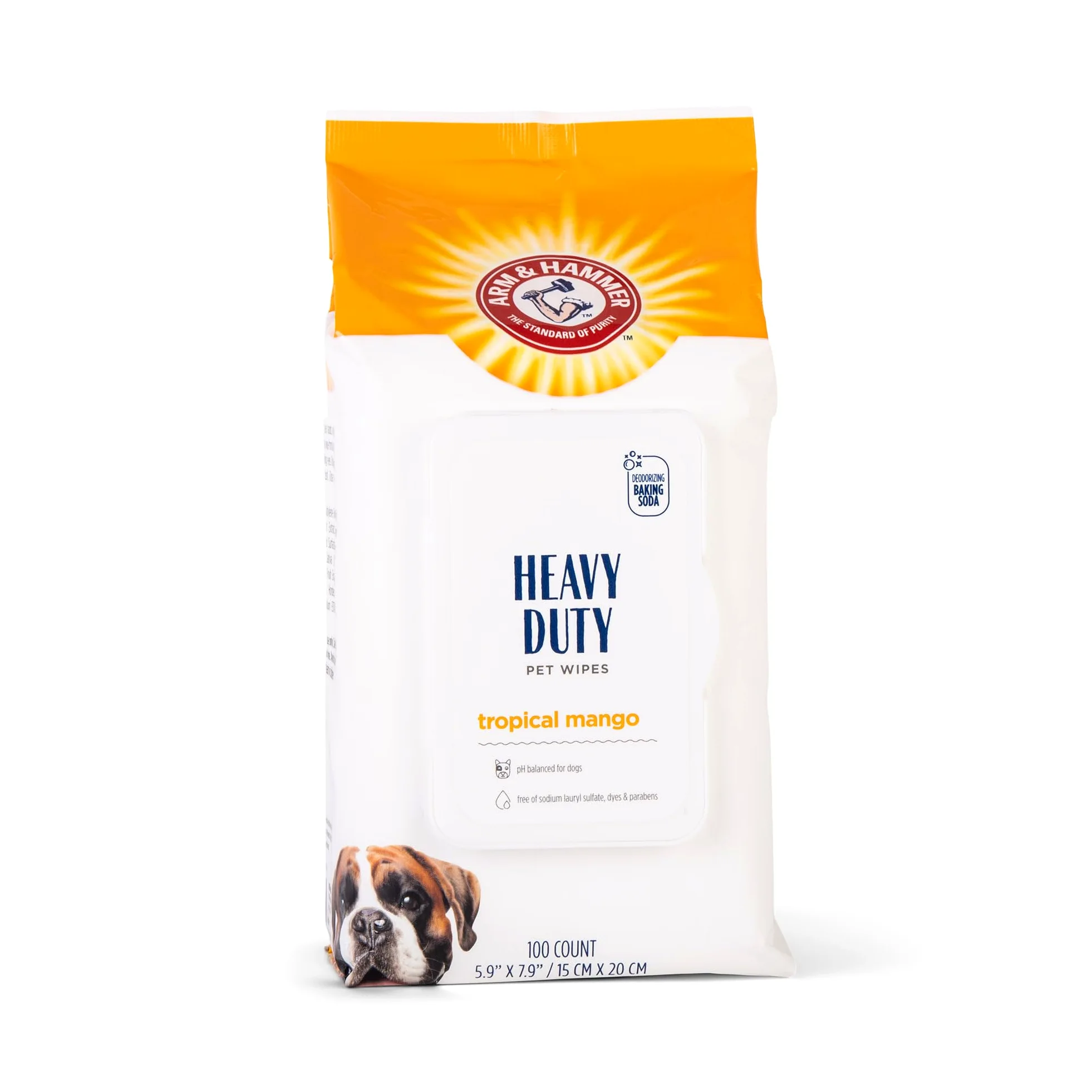 Arm & Hammer - Lingettes de Bain Multi-usages résistantes pour Chiens | Lingettes Multi-usages pour Chiens éliminent Les odeurs et rafraîchissent la Peau des Animaux de Compagnie | Manche fruité