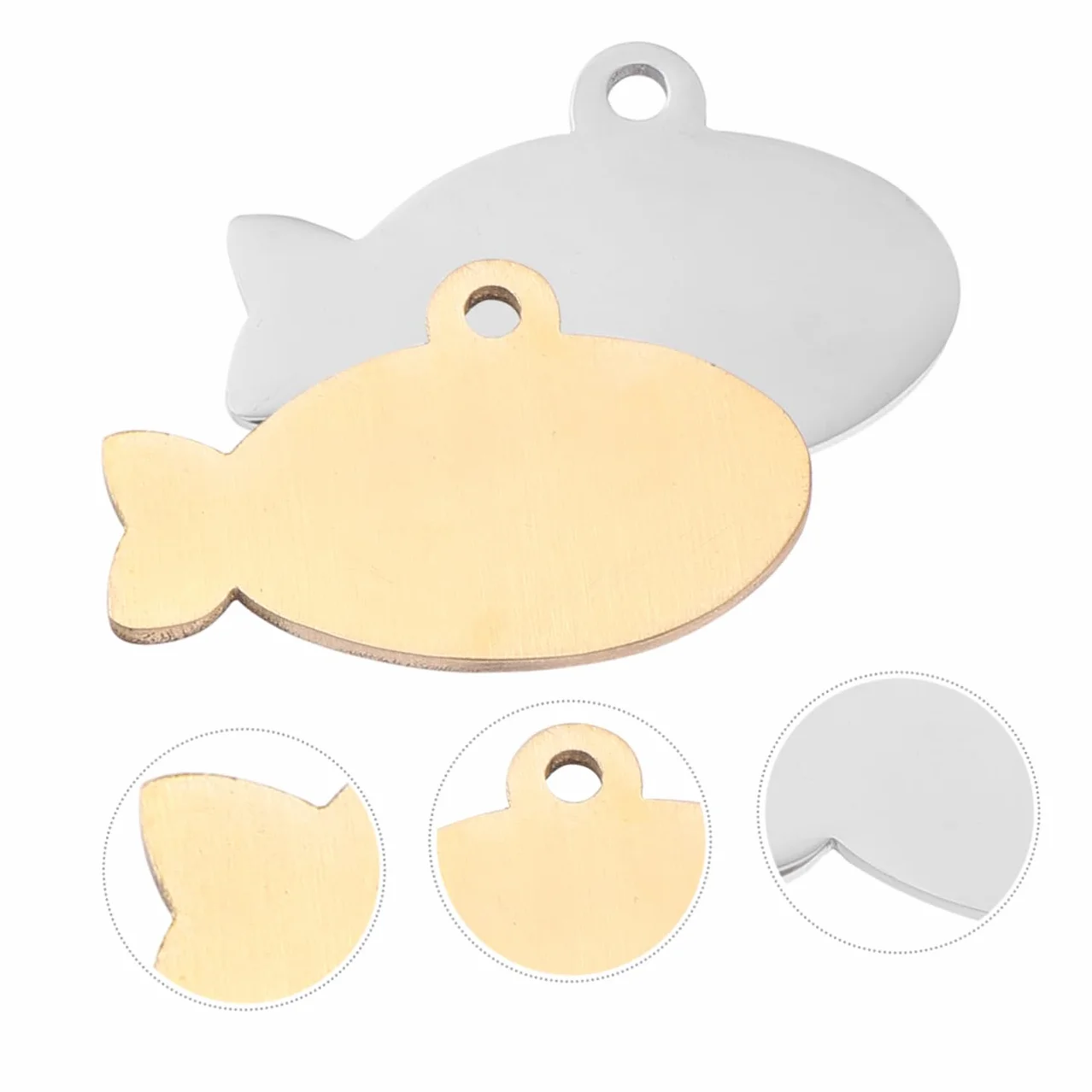YARNOW Médaille Personnalisée pour Chat et Chien Breloque Forme Poisson Collier Gravure Anneau Sécurité