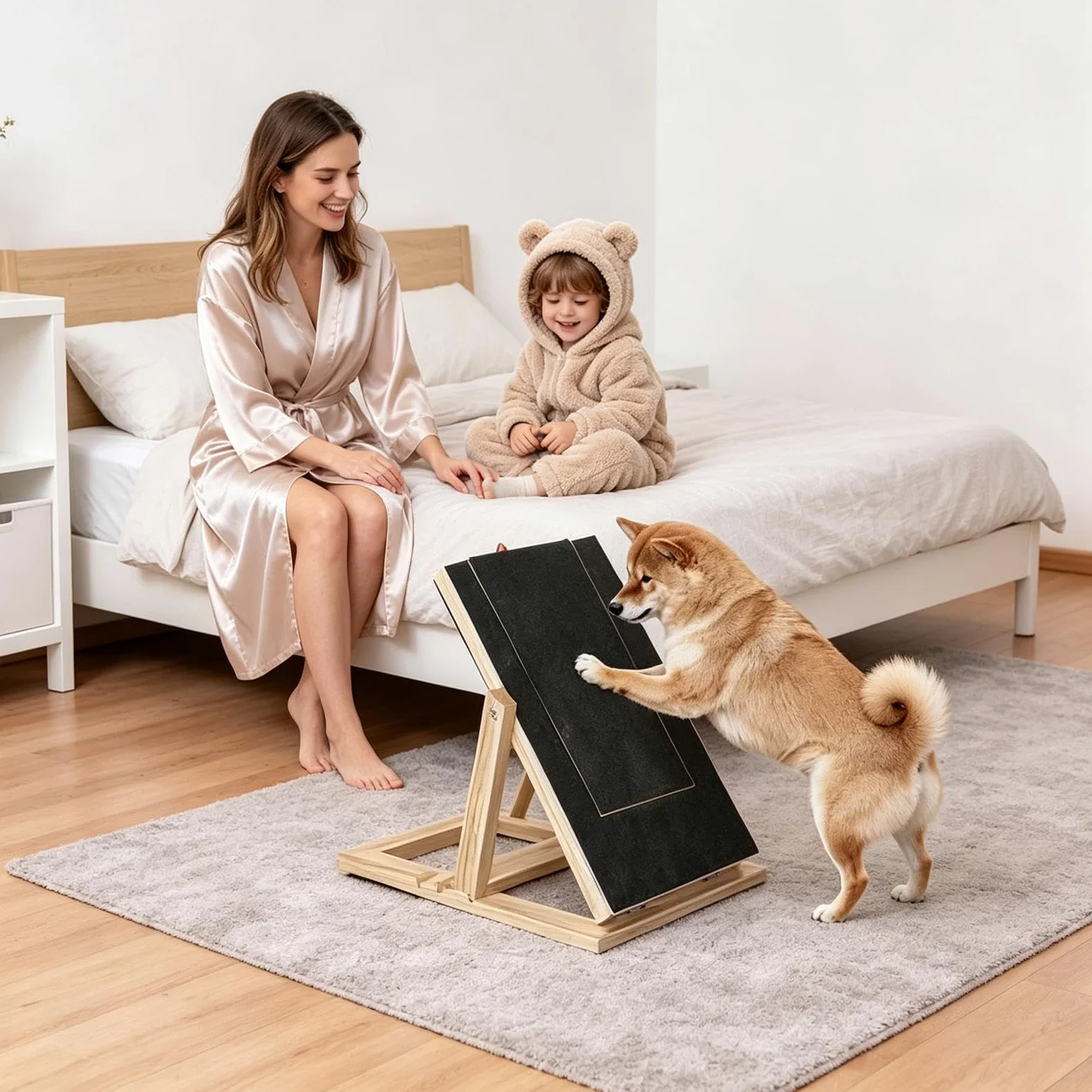Accessoire de Grattage pour les Chiens Lime de Ponçage Réglable | Planche de limage des griffes pour chien avec tiroir à pour Coin Chambre Appartement Entrée Maison Salon