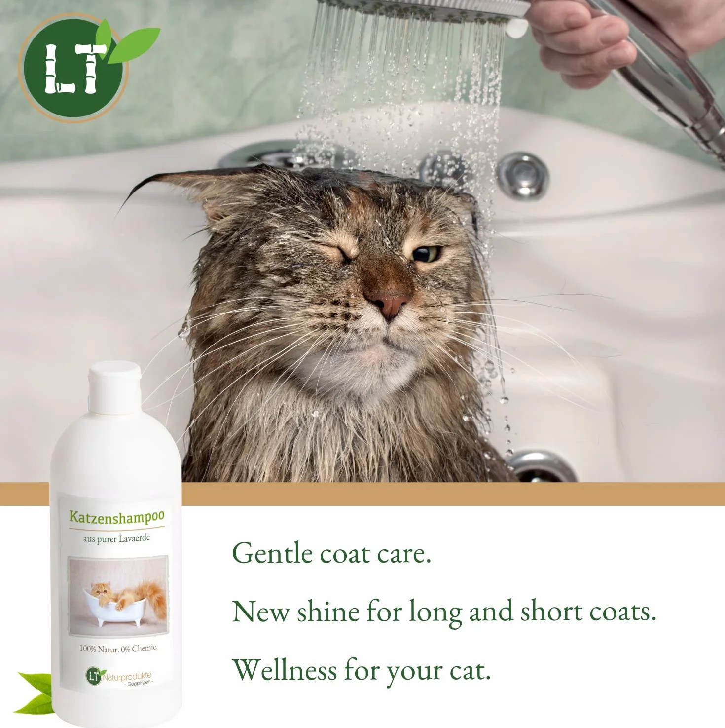 Shampoing pour Chat Bio Hypoallergénique Anti-démangeaisons au Ghassoul Marocain 500 ML