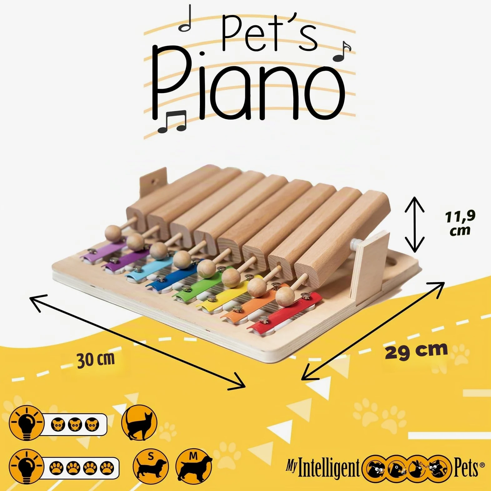 Jouet Chien Occupation – Jouet Interactif pour Chat et Chien - Jeu Intelligence pour Chiens, Jouet Chat Interactif pour Stimulation Mentale et Antiennui - Piano