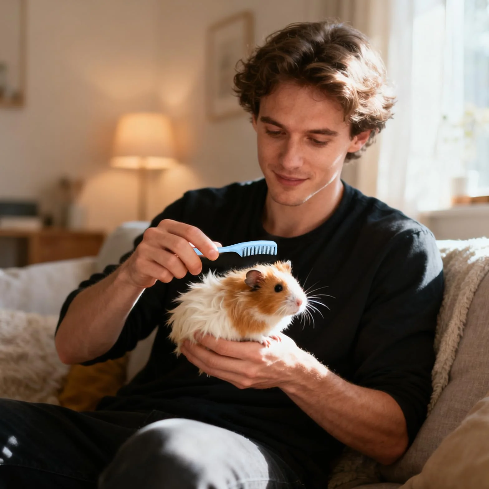 Brosse de nettoyage pour petits animaux | Brosse de nettoyage pour hamster, furet d'intérieur, pelage, peau sensible, soins quotidiens