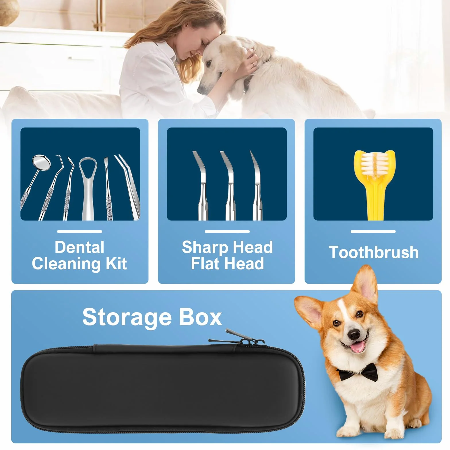 Professionnel Detartreur Dentaire Ultrason Chien Chat IPX6 Anti Tartre Mauvaise Haleine Nettoyage Gencives