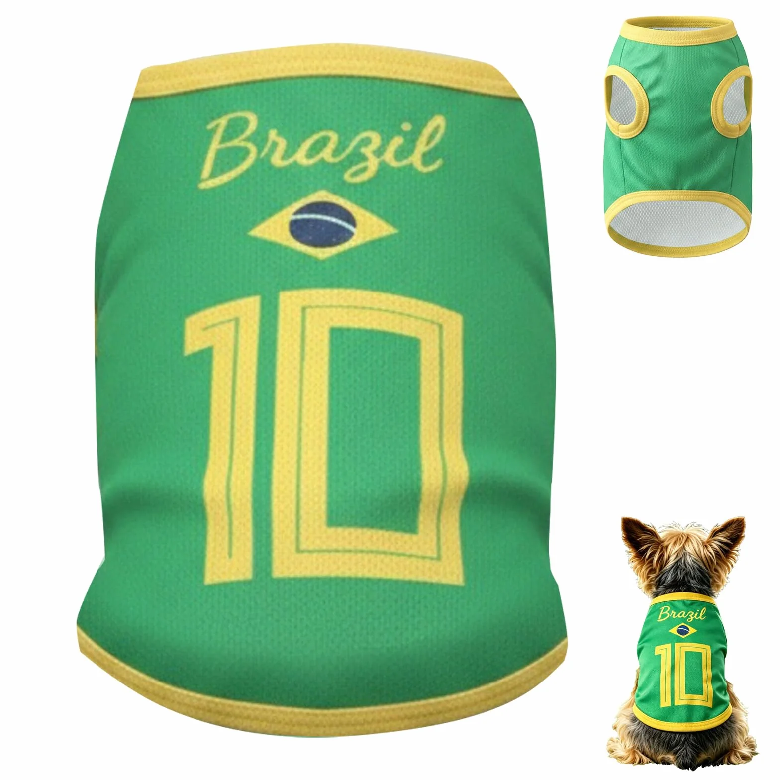 Maillot de Foot pour Chien, Sans Manches, Thème National, T Shirt pour Petit Moyen Grand Chiens, Football Supporters