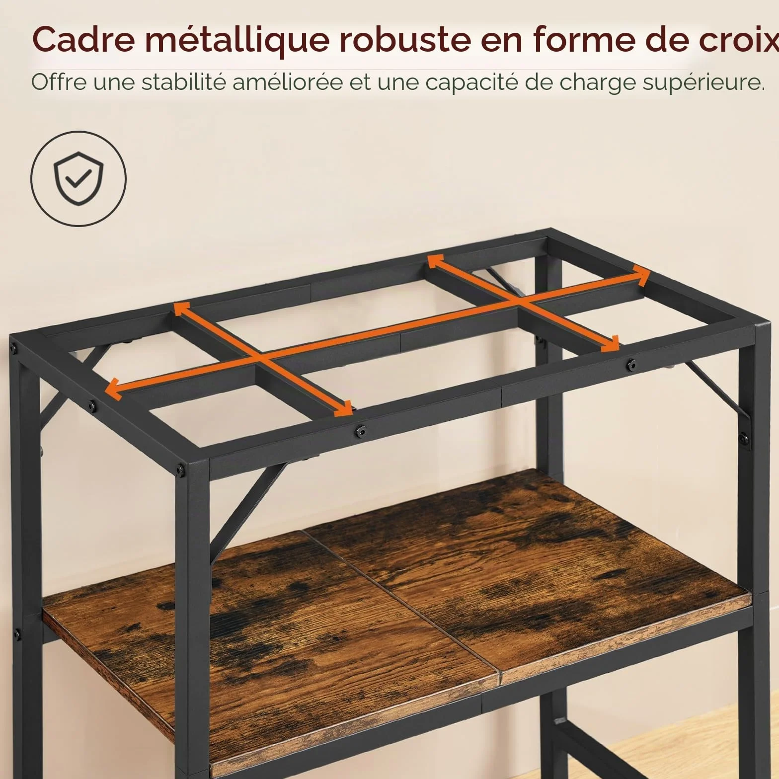 Meuble d'aquarium 20 L, Support 2 étages 204 kg 61x30x62 cm Marron
