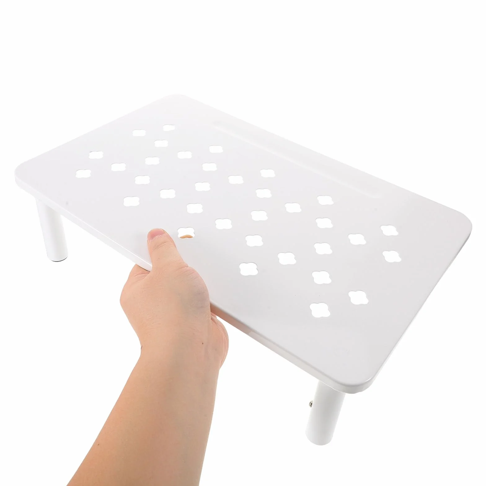 Support Réglable pour Gamelle Automatique Blanc, Antidérapant 3 Hauteurs pour Chats et Petits Chiens