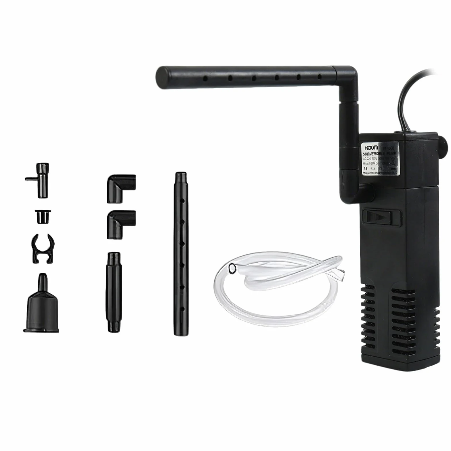 Filtre Intérieur Aquarium Pompe Débit d'eau 200L/H 40L Oxygène Filtration