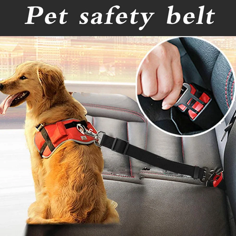 Voiture Ceinture de Securite pour Chien Indéchirable Réglable, 2 Pcs Harnais Voiture Chien Voiture Universel