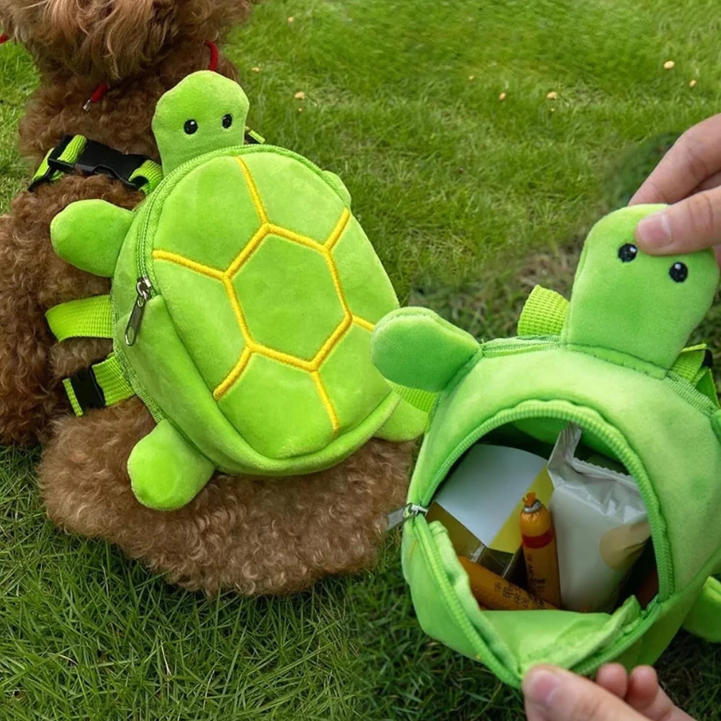 Sac à Dos pour Chien Harnais Tortue Extérieur Vert
