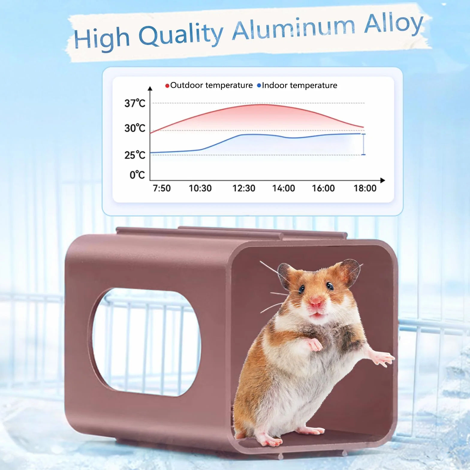 Jouets Tunnel rafraîchissant pour Hamsters, Maison rafraîchissante pour Hamsters, cachette Suspendue en Aluminium pour Hamsters Nains, Hamsters syriens, Geckos léopards (Rose, 12x7x7cm)
