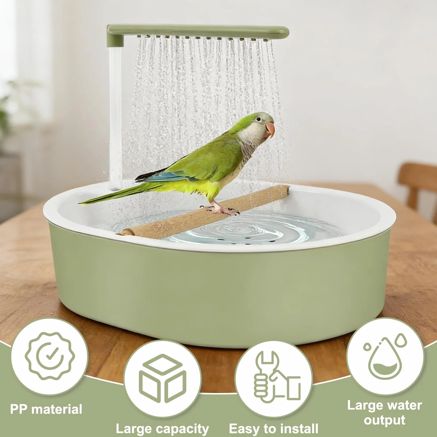 Douche à Oiseaux, Douche pour perroquets, Baignoire Automatique Oiseaux, Baignoire Multifonction avec Circulation de l'eau – Douche autonettoyante, Douche d'oiseaux, Douche Perroquet
