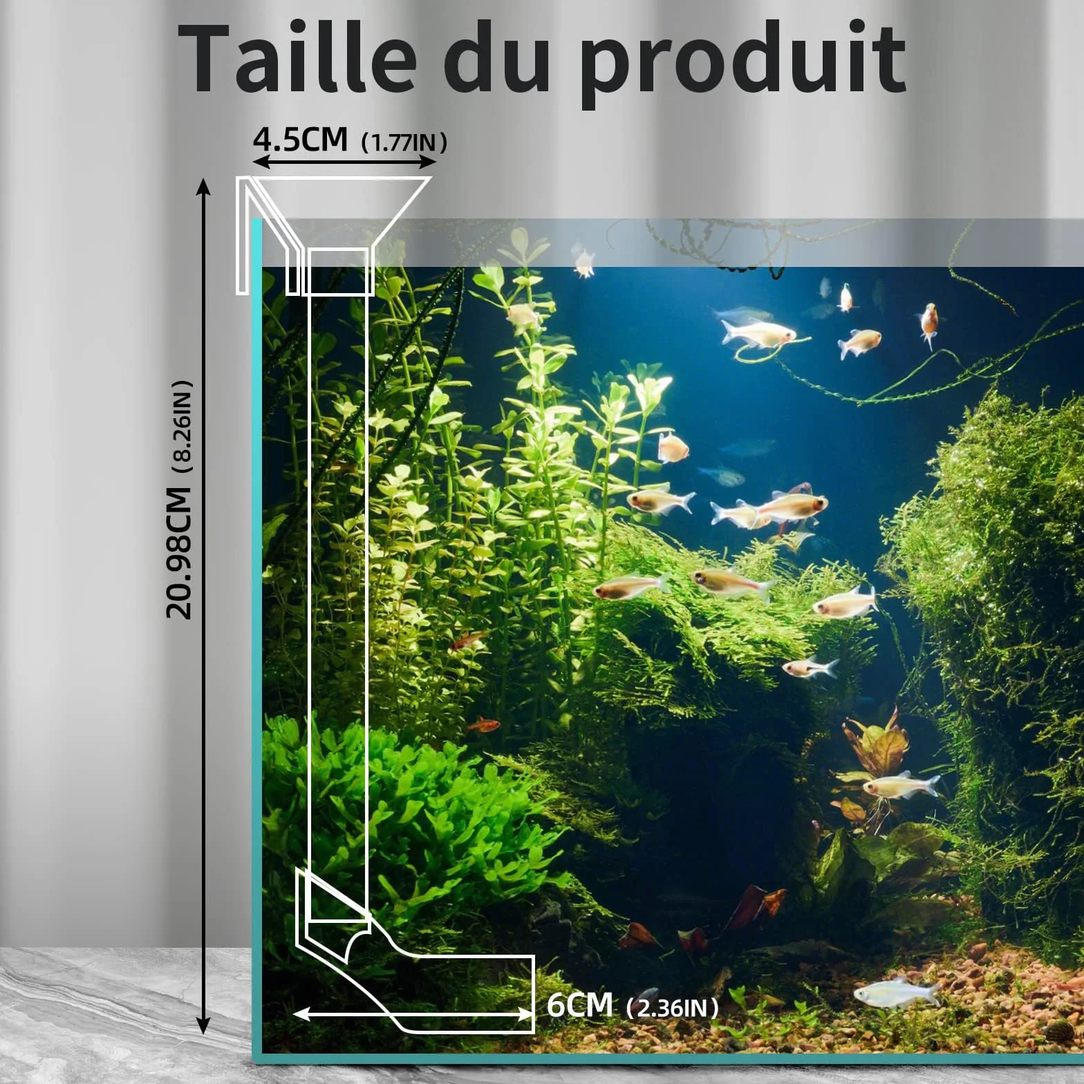 Boxtech Tube d'alimentation Assemblé pour Aquarium, Deux Positions (20-37cm)