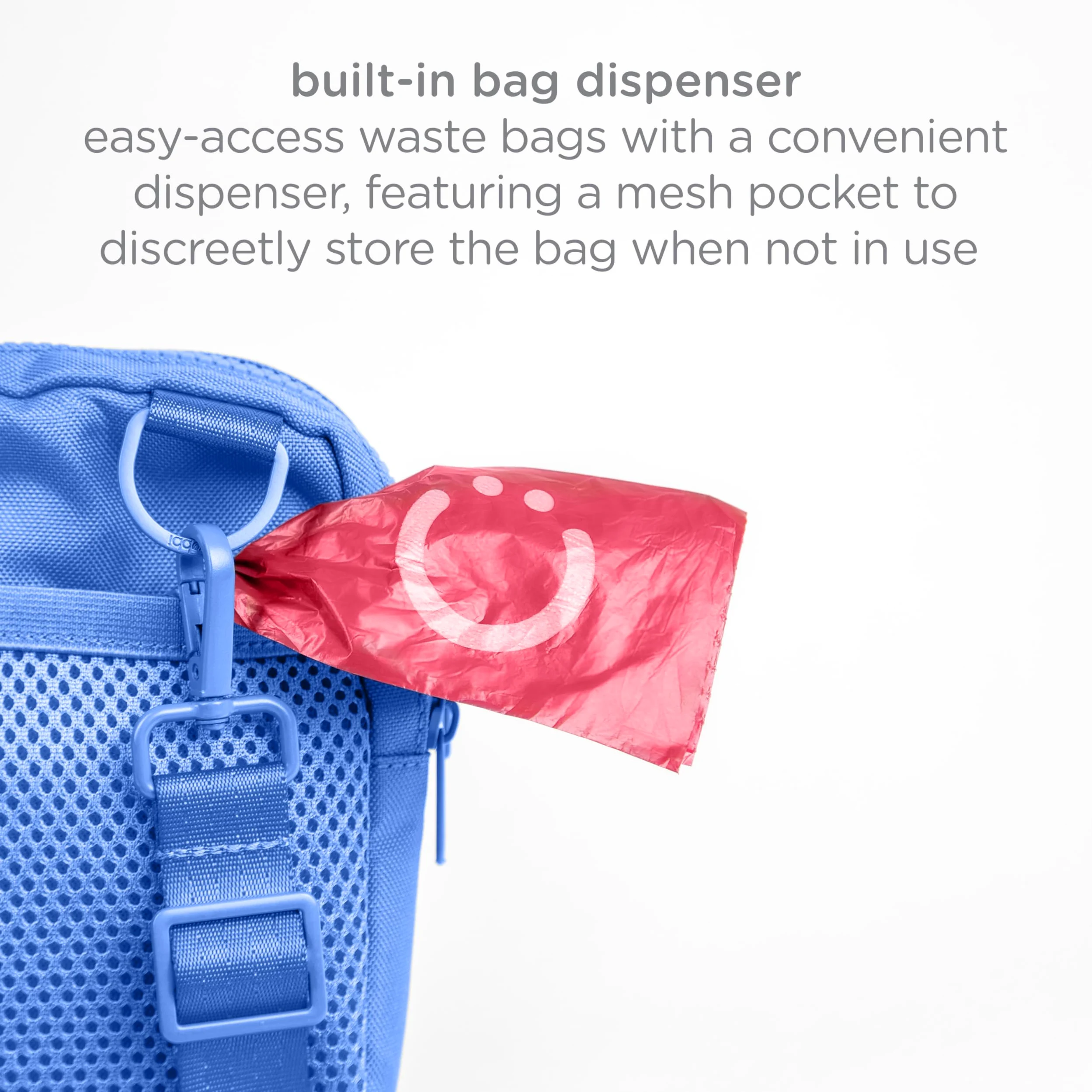 Ubbi Pochette à friandises pour Chien, entraînement Mains Libres, Distributeur de Sacs à déjections Canines intégré, Plusieurs Positions de Sangle réglables, Bleu