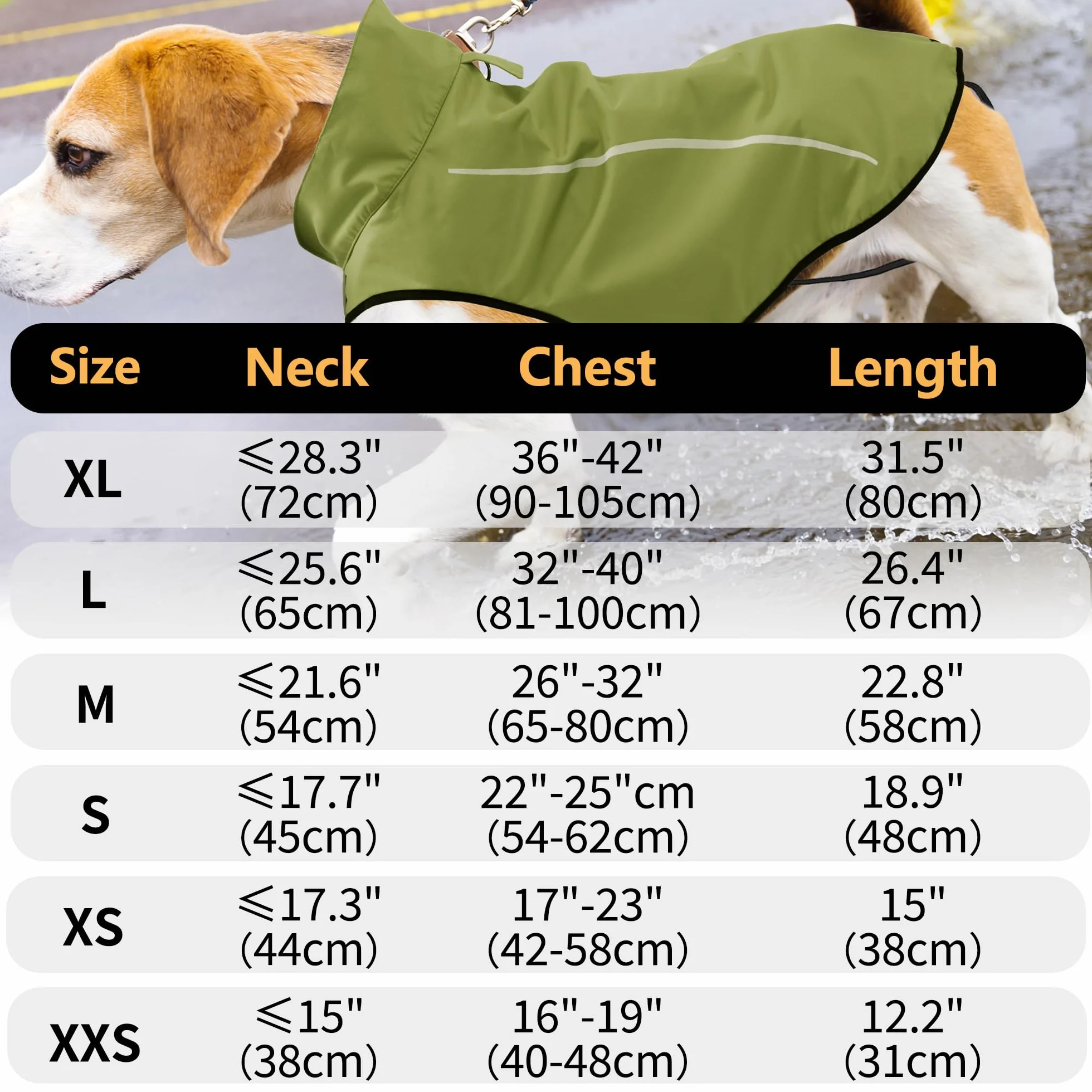 Mile High Life Imperméable pour Chien Veste de Pluie Réfléchissante Jaune Tilleul S