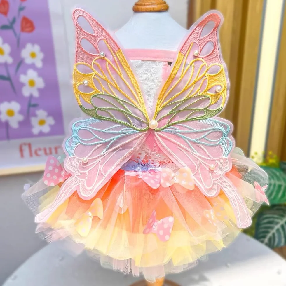 Robe de princesse papillon jupe tutu multicouche pour chiens petite moyenne taille XXXL