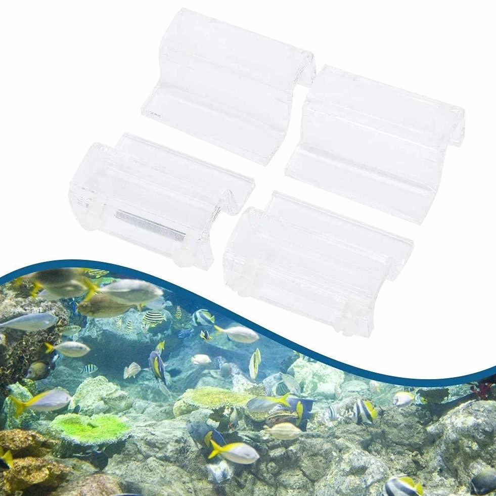 Clip de Couvercle en Verre pour Aquarium Support Acrylique Clips avec Vis 4 Pièces