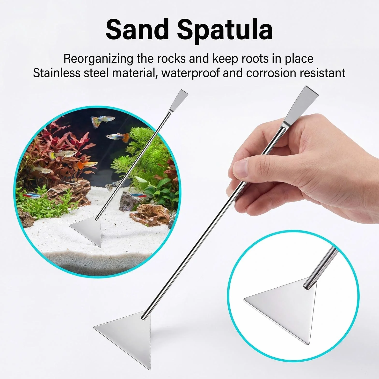 Kit Aquascaping Aquarium 4 en 1 Acier Inoxydable Pince Ciseaux Spatule