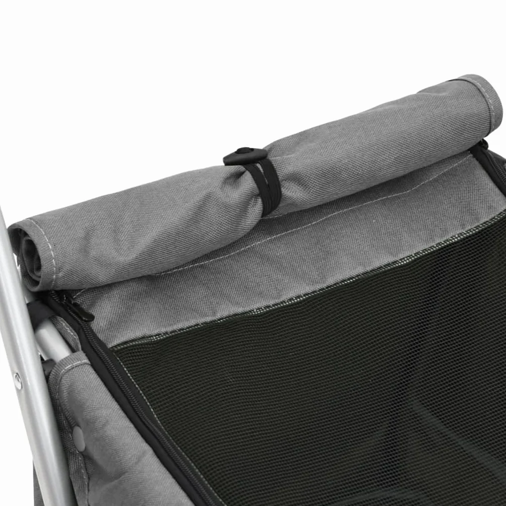 VidaXL Poussette pour chien pliante 100x49x96 cm Gris Tissu de lin