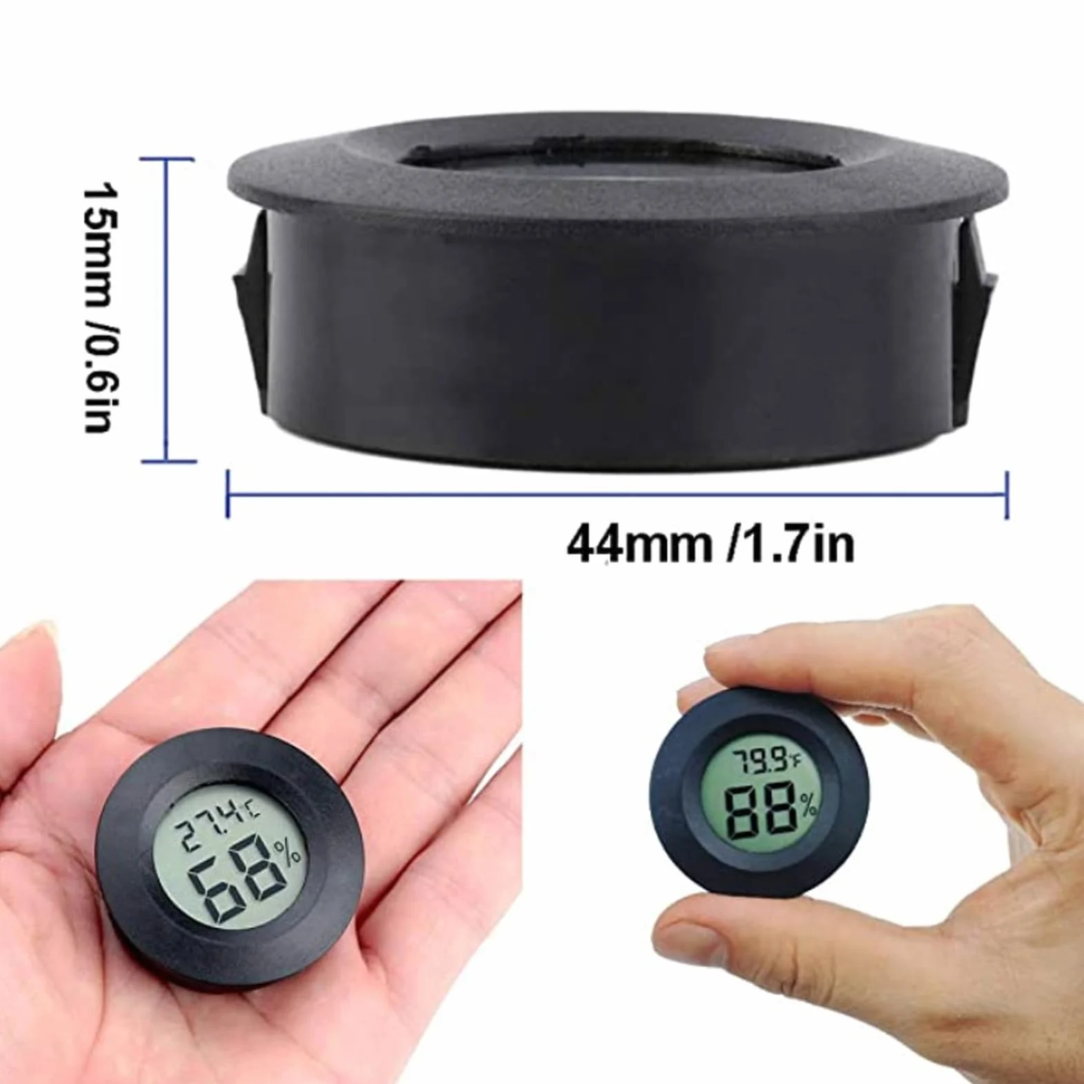 Thermomètre hygromètre numérique -50°C~+70°C intérieur extérieur (paquet de 3)