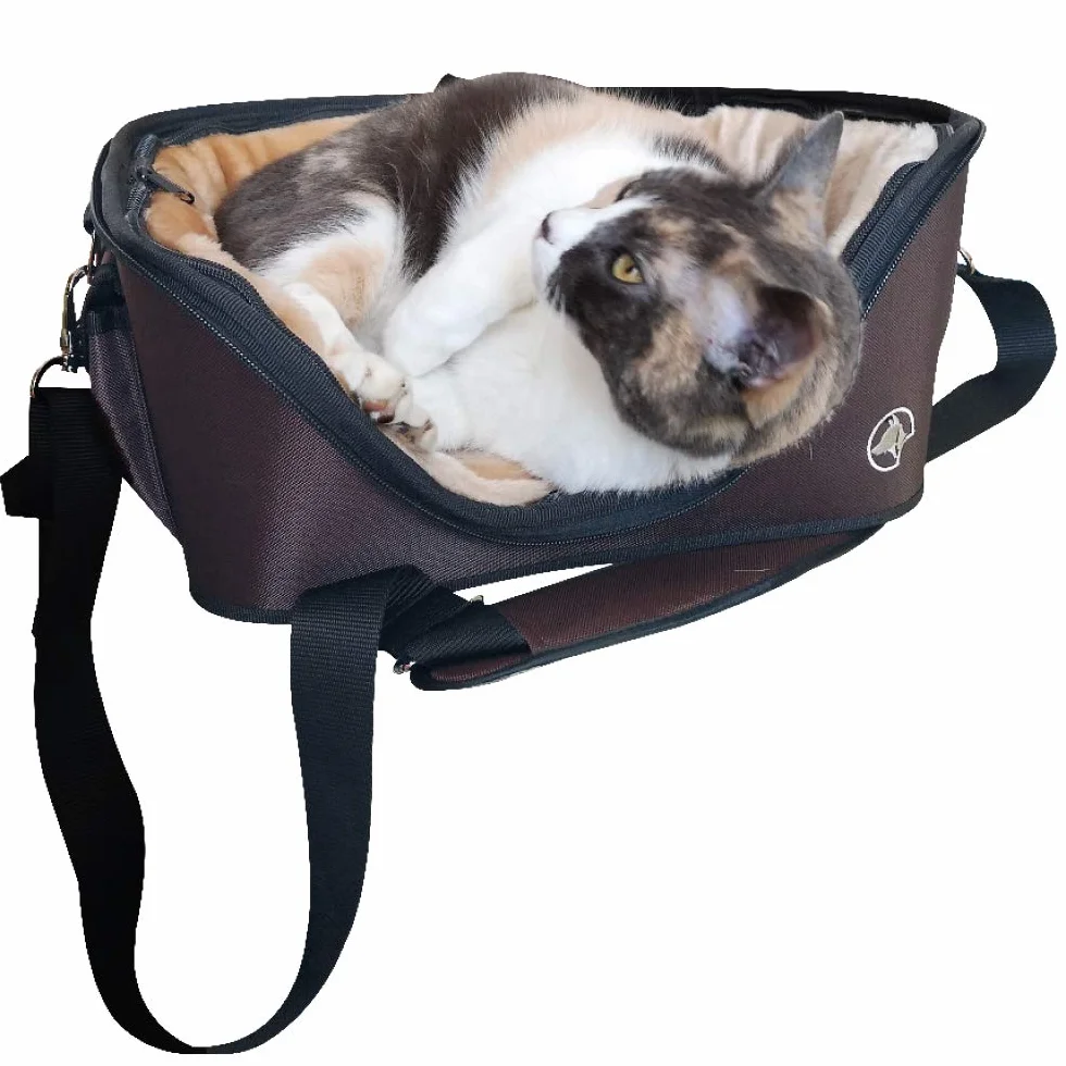 CROCI FAST&EASY Sac 2en1 transport et panier couchage chien chat bandoulière animal Taille S 12 kg