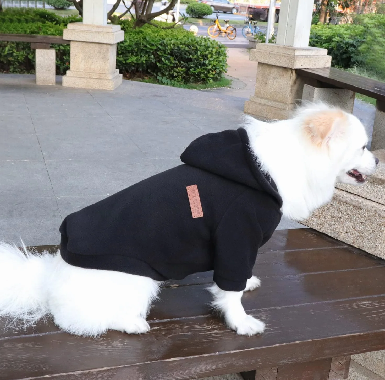 Sweat à Capuche pour Chien Chaud Doux Confortable Noir X-Small